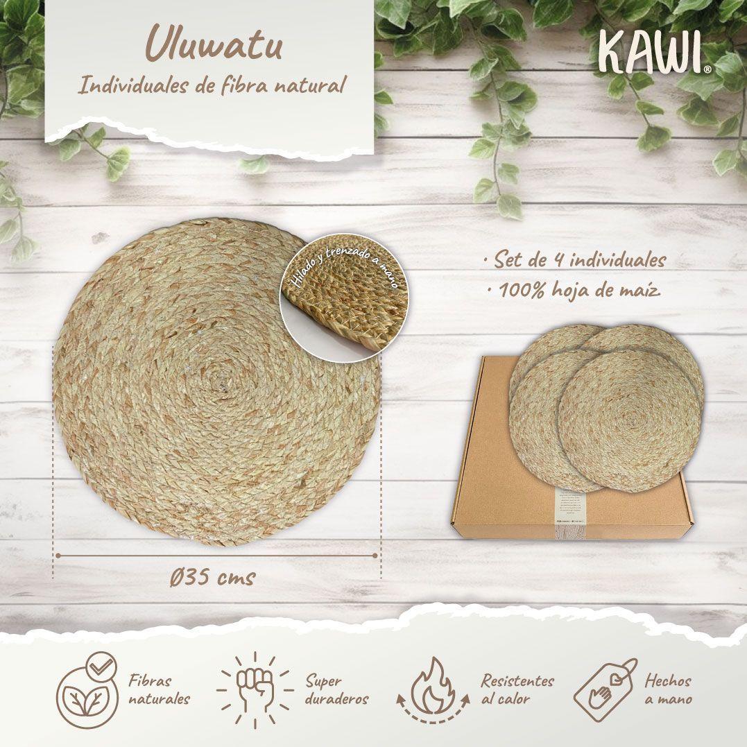 Set 4 Individuales Fibras Naturales Uluwatu De Ø35cms - Kawi®-2