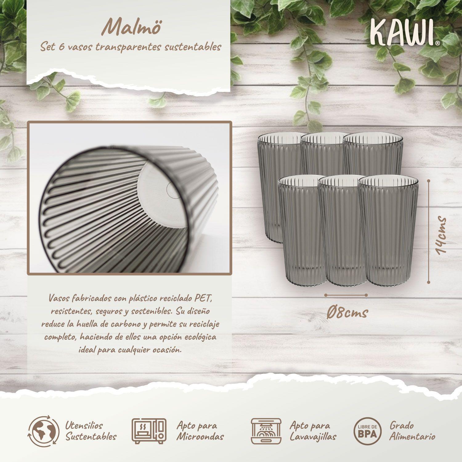 Pack 6 Unidades Vasos Sustentables 480ml Malmö - Kawi®-2