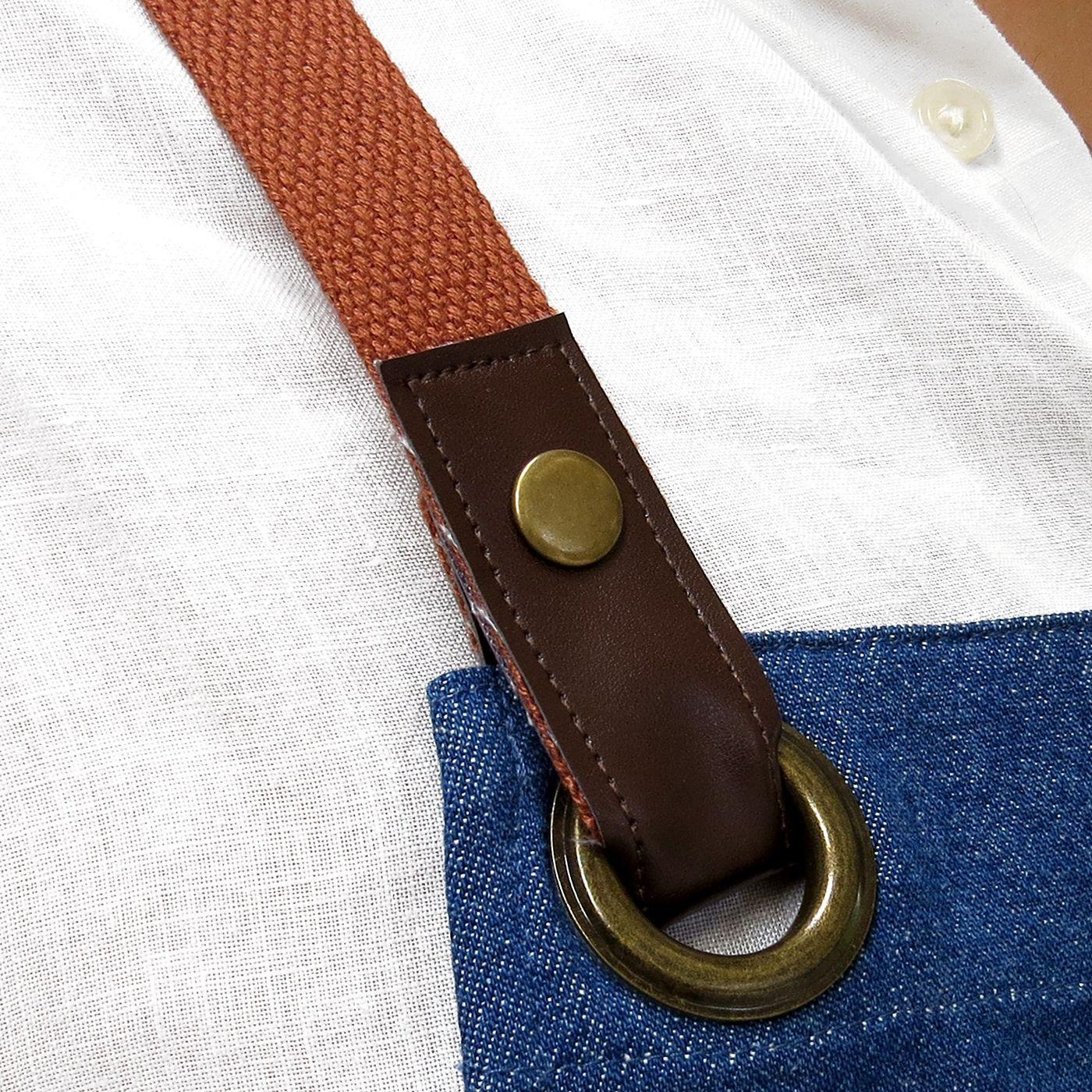 Pechera Jeans modelo Crossback Tirantes Café Unisex - Indusbord®-2