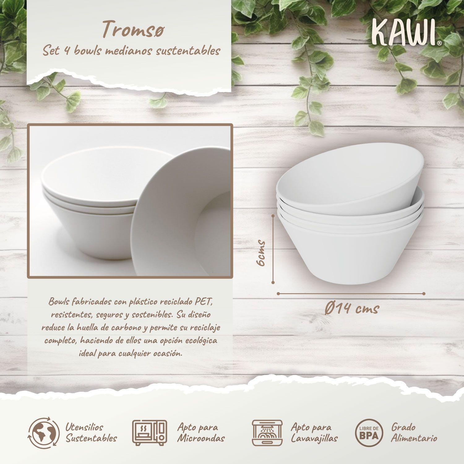 Set 4 Bowls fuentes Medianas Sustentables Ø14Cms Tromsø - Kawi®-2