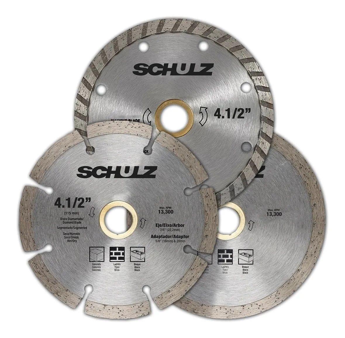 Set de discos de corte diamantados continuo, segmentado y Turbo 4 - 1/2 "-0