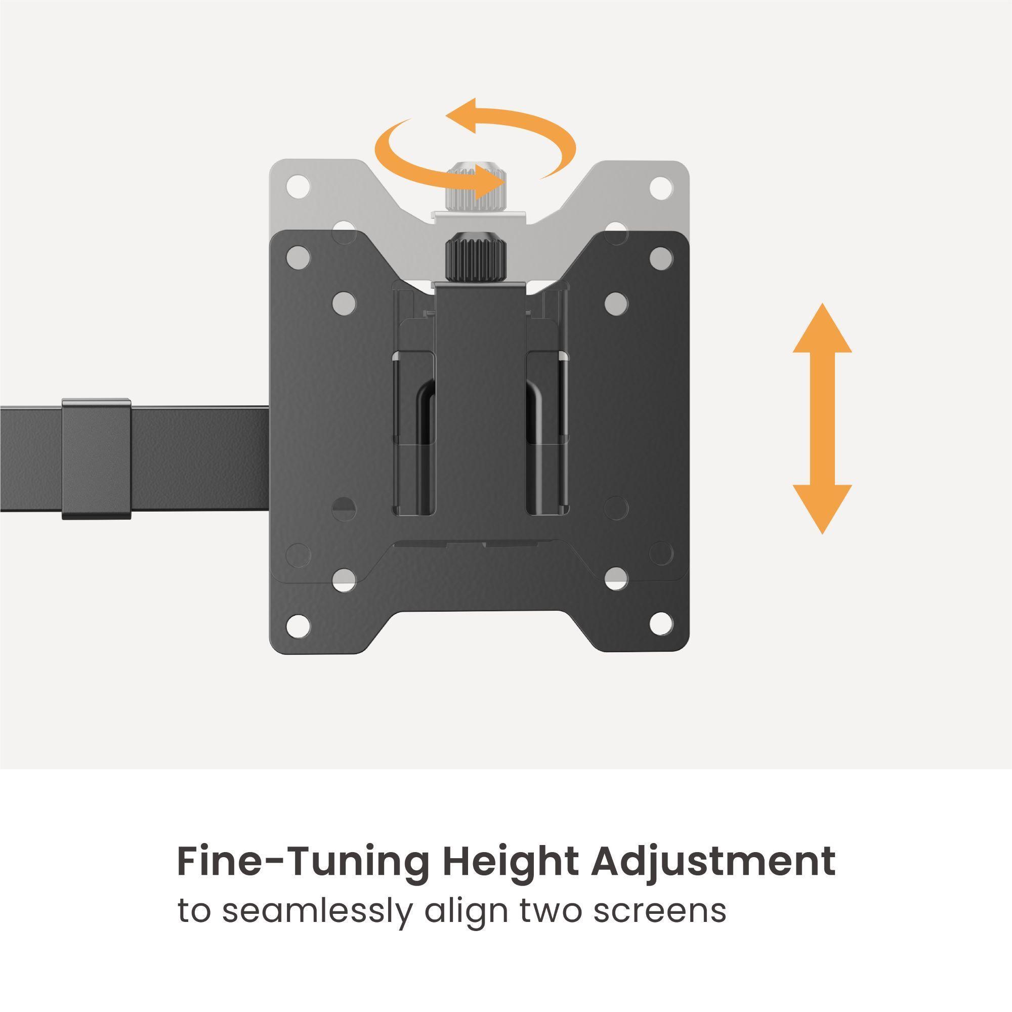 Soporte con Base para 2 Monitores  13" ~ 32"  en Vertical 360° 16kg  sbrm722  Brasforma-6