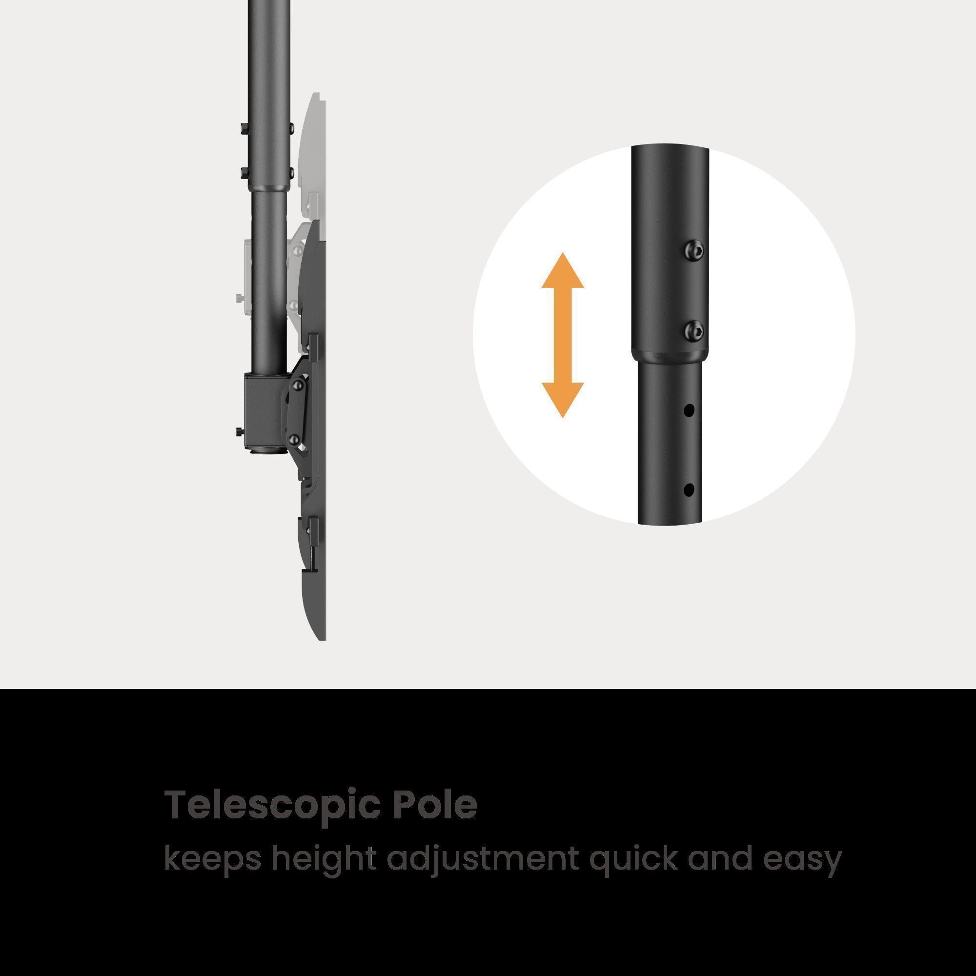 Soporte de Techo Inclinable para TV de  43" a 86" - 360°  60kg   SBRP1546L  BRASFORMA-6