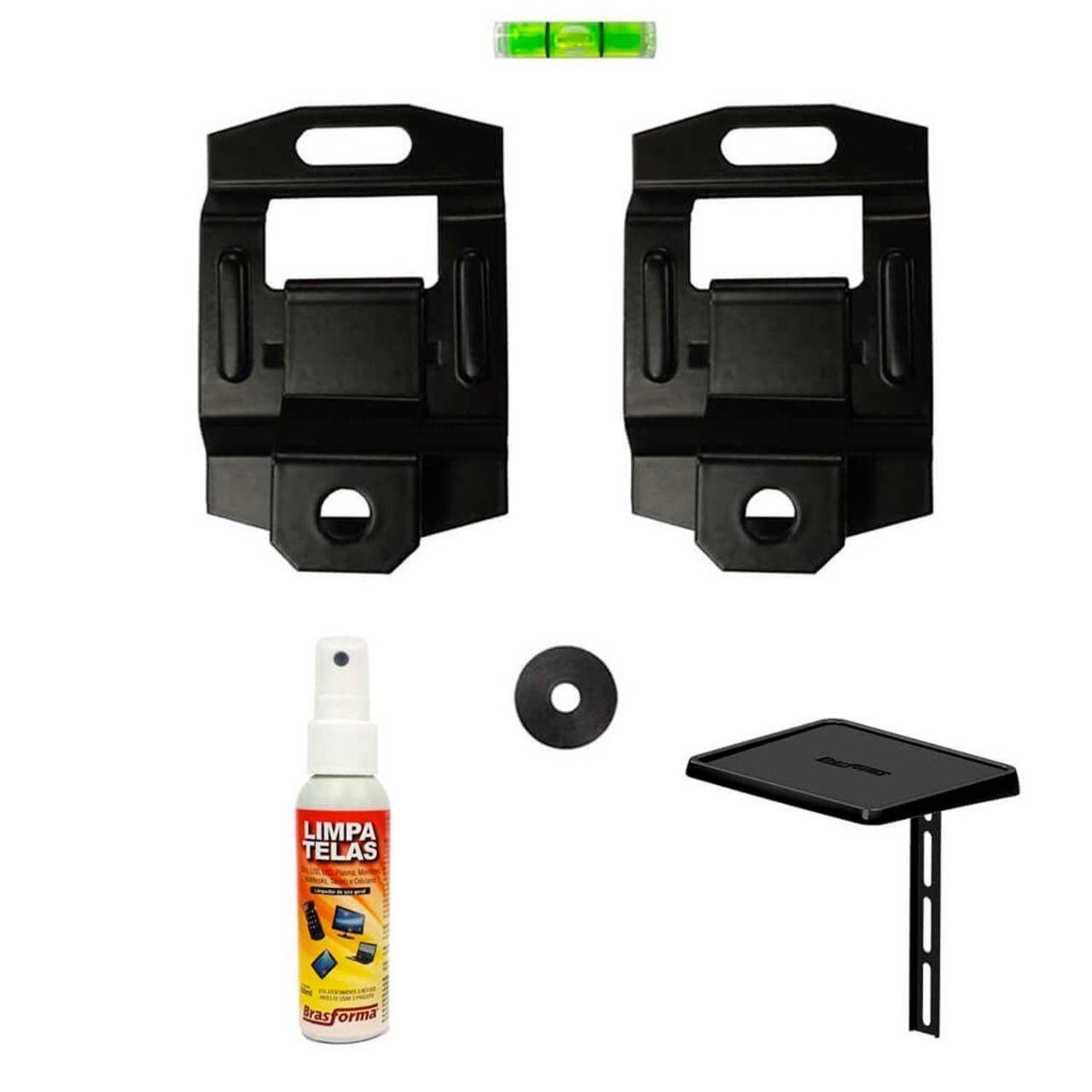 Soporte  Fijo para TV  10" a 85"  100kg + Porta Deco + Limpia Pantallas SBRU871-6