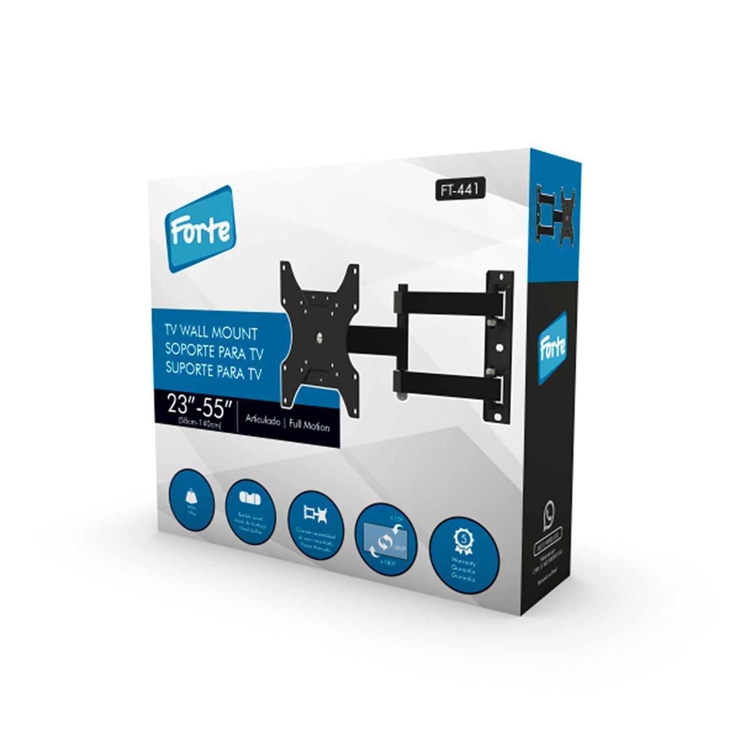 Soporte para TV con Brazo Articulado de 39cm 23" a 55"  360° FT441 Forte Brasforma-3