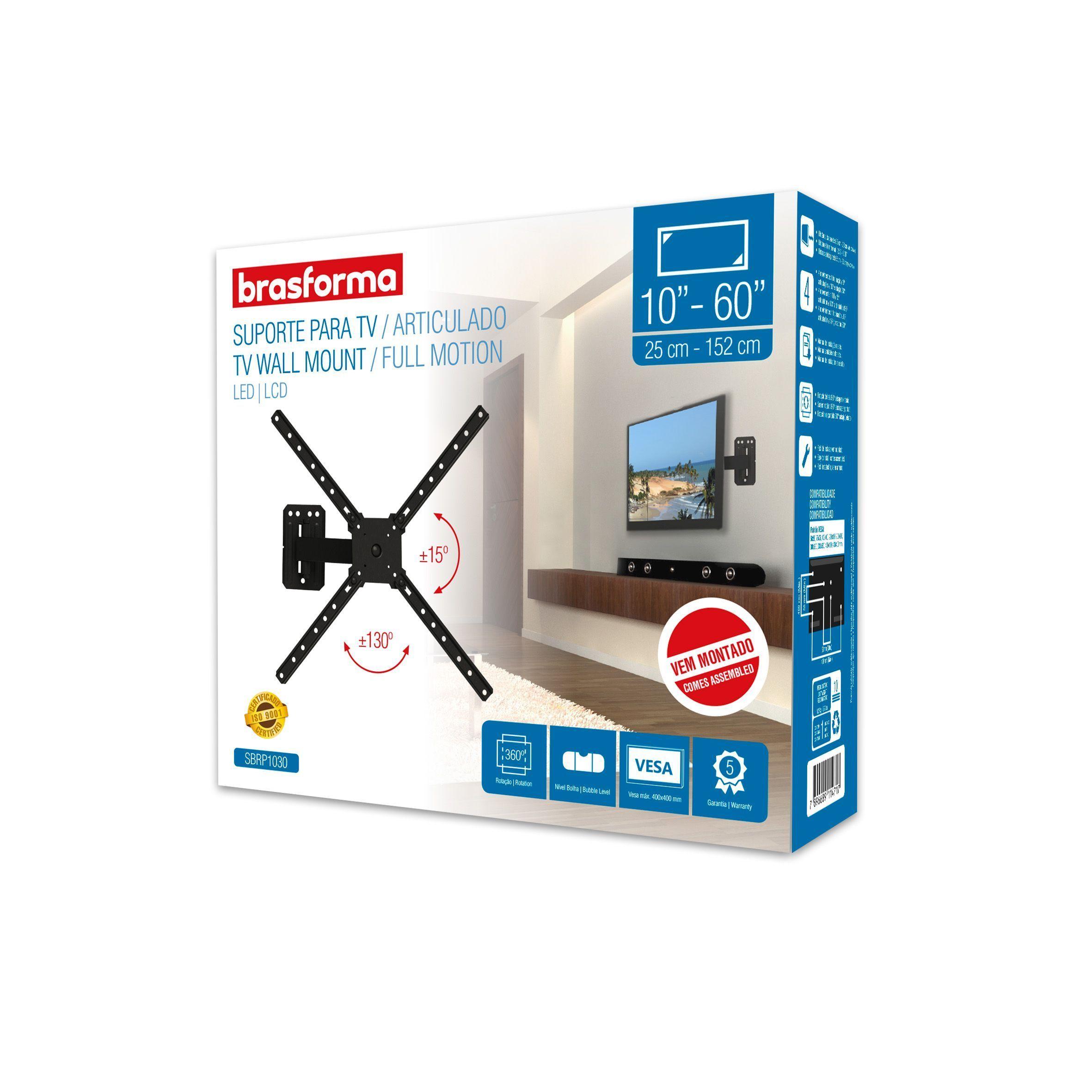 Soporte TV brazo de 19cm - 10" a 60"- 360° sbrp1030 BRASFORMA -4