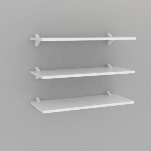 Repisa Flotante MDP + 2 soportes 90x25cm 20kg Blanco Brasforma - KPB90x25x1,5UV-3