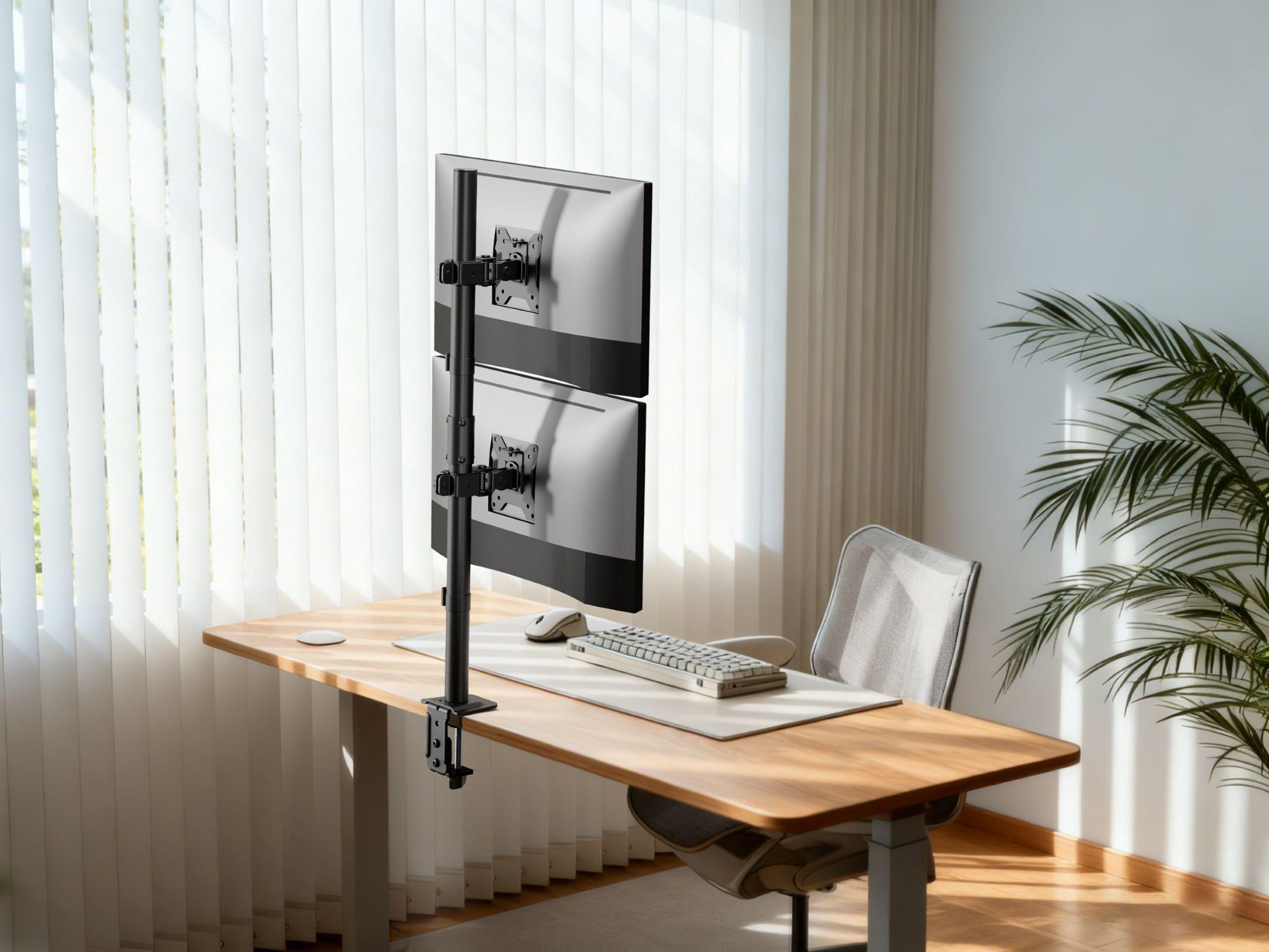 Soporte para 2 monitores 17" ~ 32" en Vertical  20kg  360° - BM725 Brasforma-0