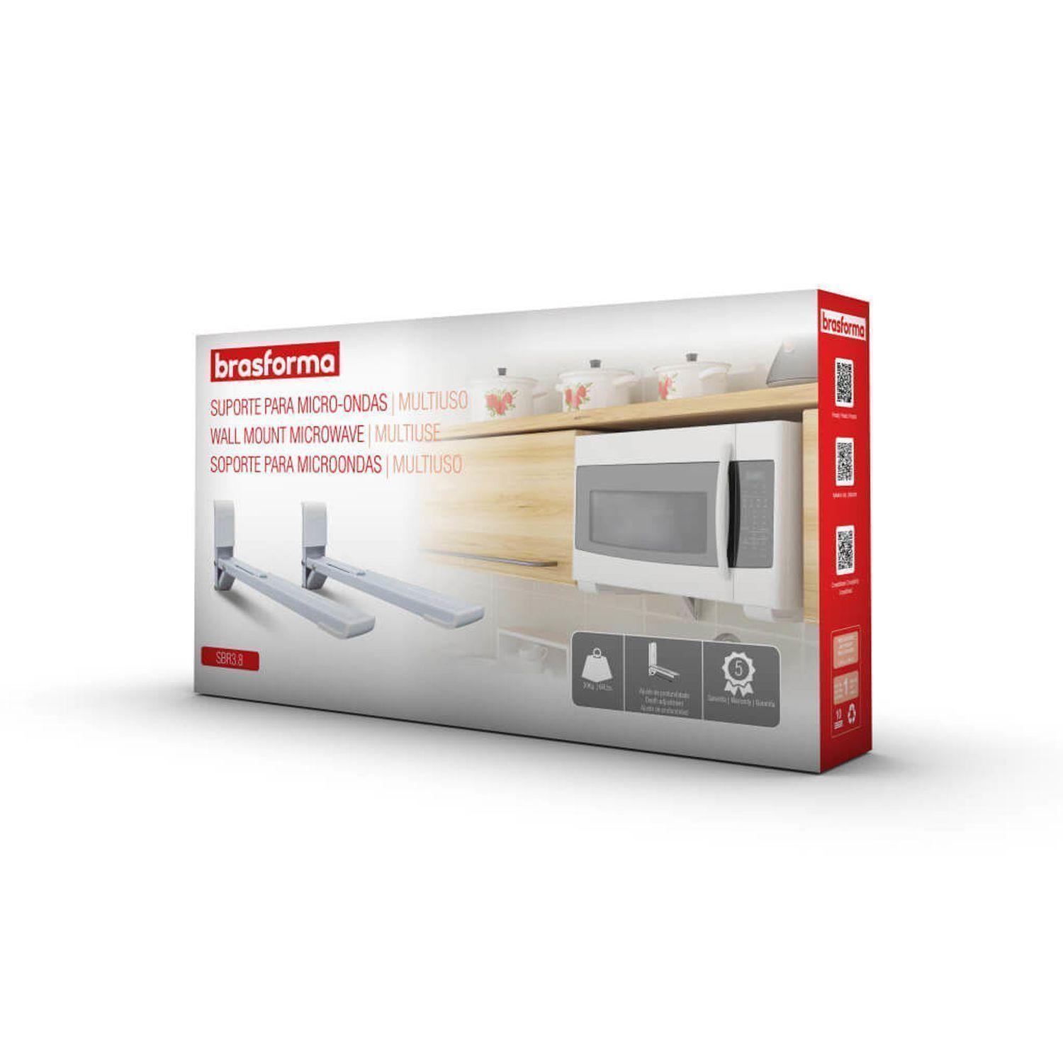 SOPORTE PARA MICROONDAS AJUSTABLE 40 Kg BLANCO SBR3.8 BRASFORMA-4