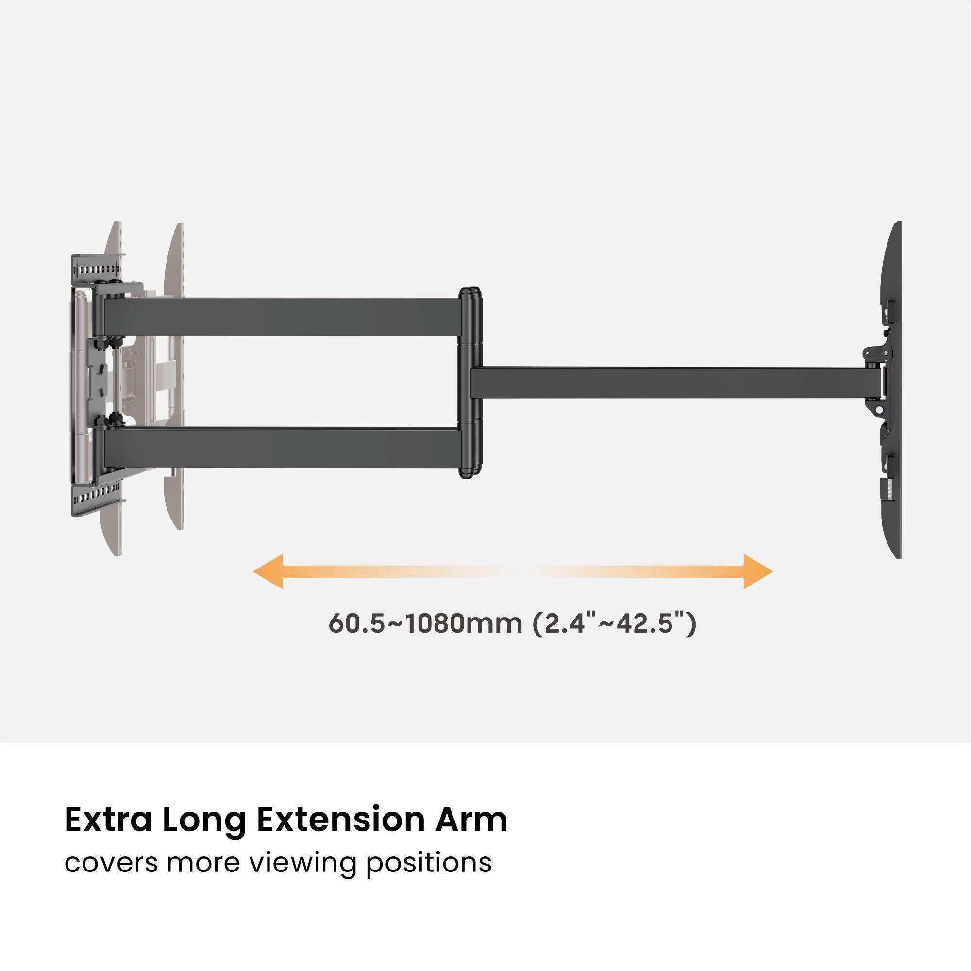 Soporte para TV con doble Brazo de 1.08m  43" a 90"  60kg - sbrp84-486XL  Brasforma-4