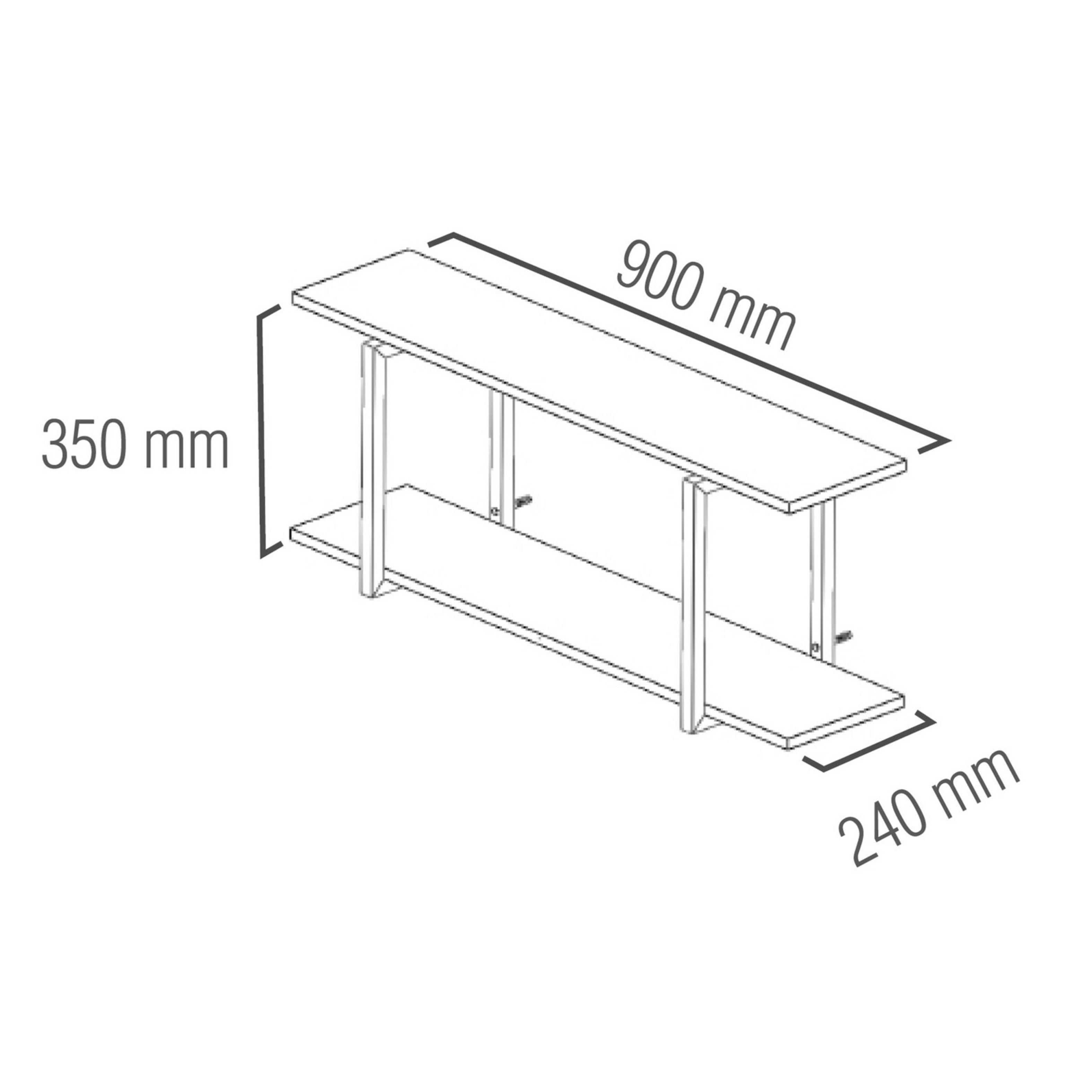 Repisa tipo Industrial 2 Tablas 90x20 cm Café 20kg Brasforma-2