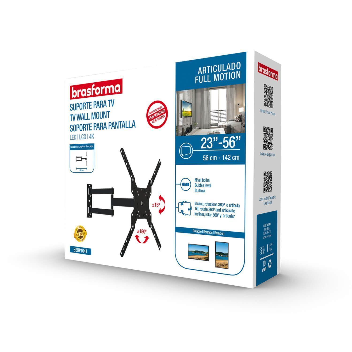 Soporte TV con Brazo  Articulado de 49cm - 23" a 56" 30kg  Sbrp1041 Brasforma-3