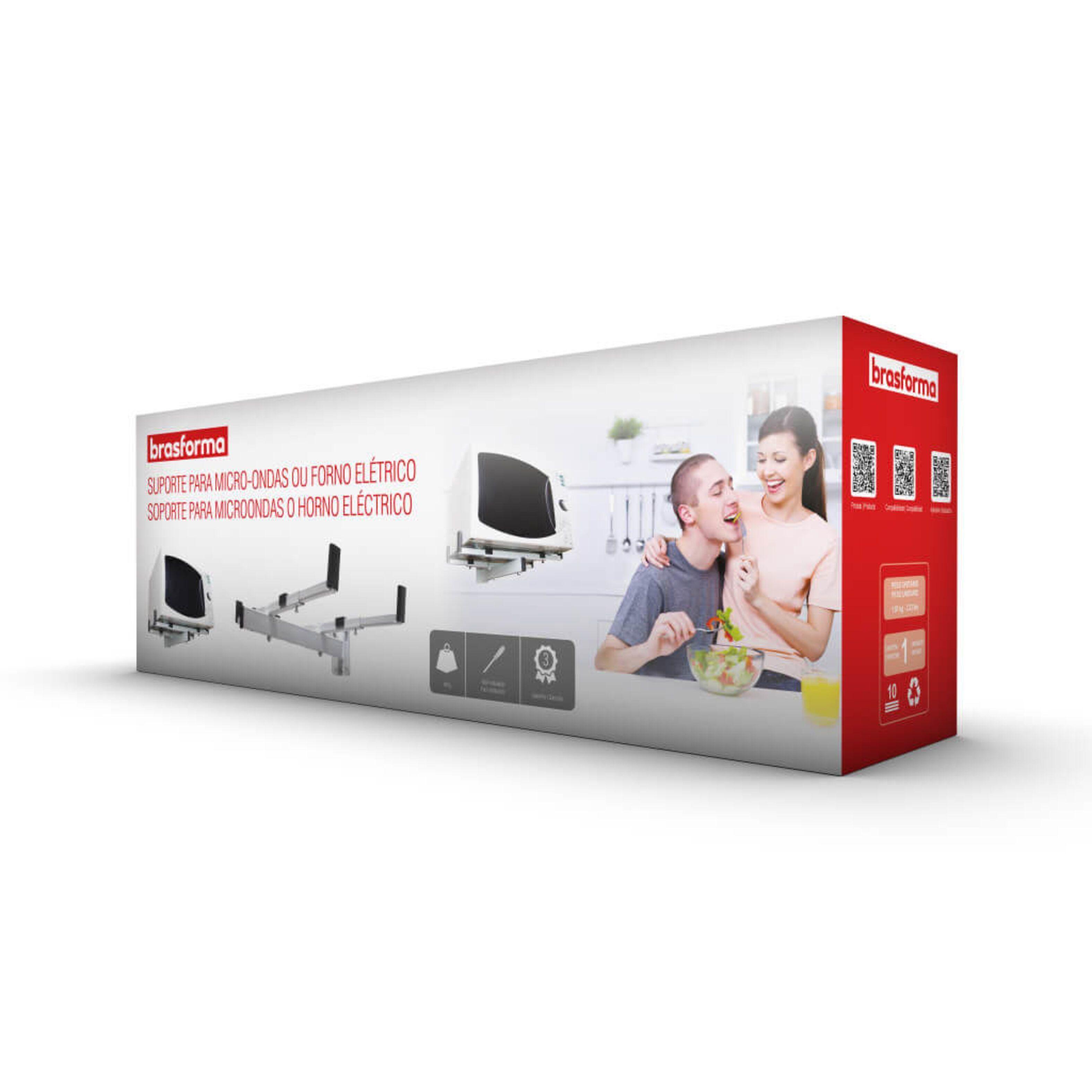 SOPORTE MICROONDAS C/TOPE 46cm Max. NEGRO SBR3.4 BRASFORMA-3