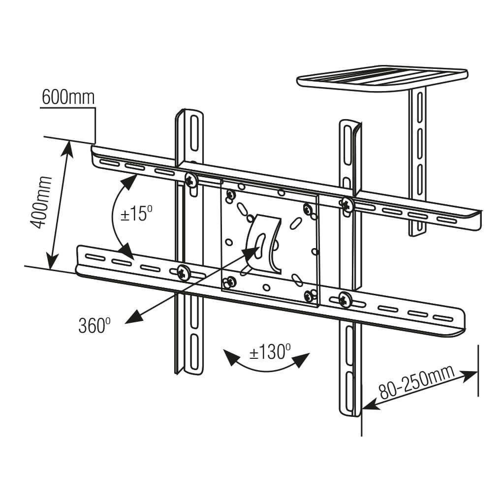 Soporte TV brazo de 23cm 10" a 70" + Soporte Deco SBRP430-3