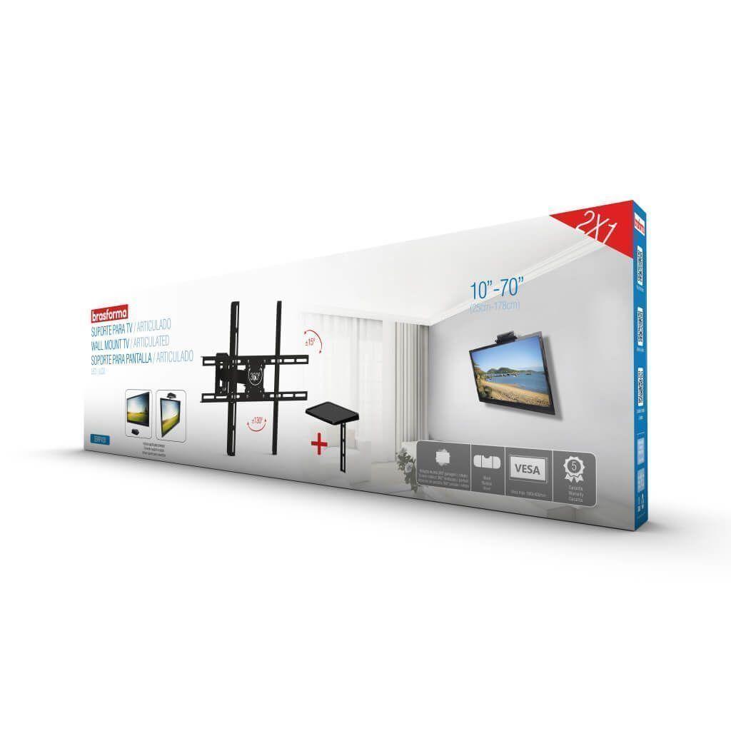 Soporte para TV con brazo de 23cm 10" a 70" 360° + Soporte Deco SBRP430-4