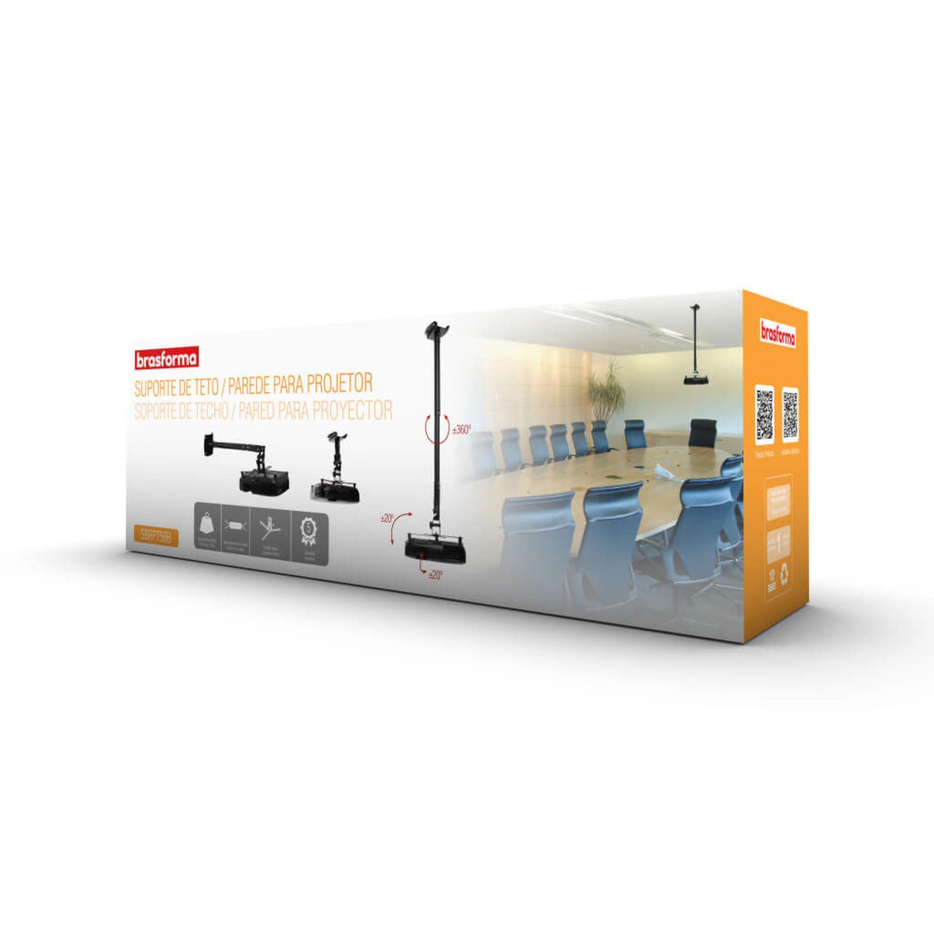 SOPORTE PARA PROYECTOR - TECHO/PARED  90.5cm  NEGRO -  SBRP756  BRASFORMA-4
