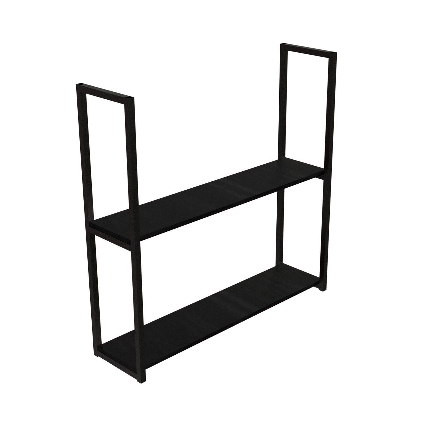 Repisa Tipo Industrial 2 Tablas 90x20 NEGRO - 20kg Brasforma-2