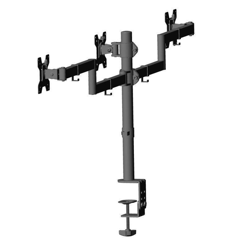 Soporte para 3 monitores 13" a 27" Articulado 360°  24Kg  C034 Brasforma-0
