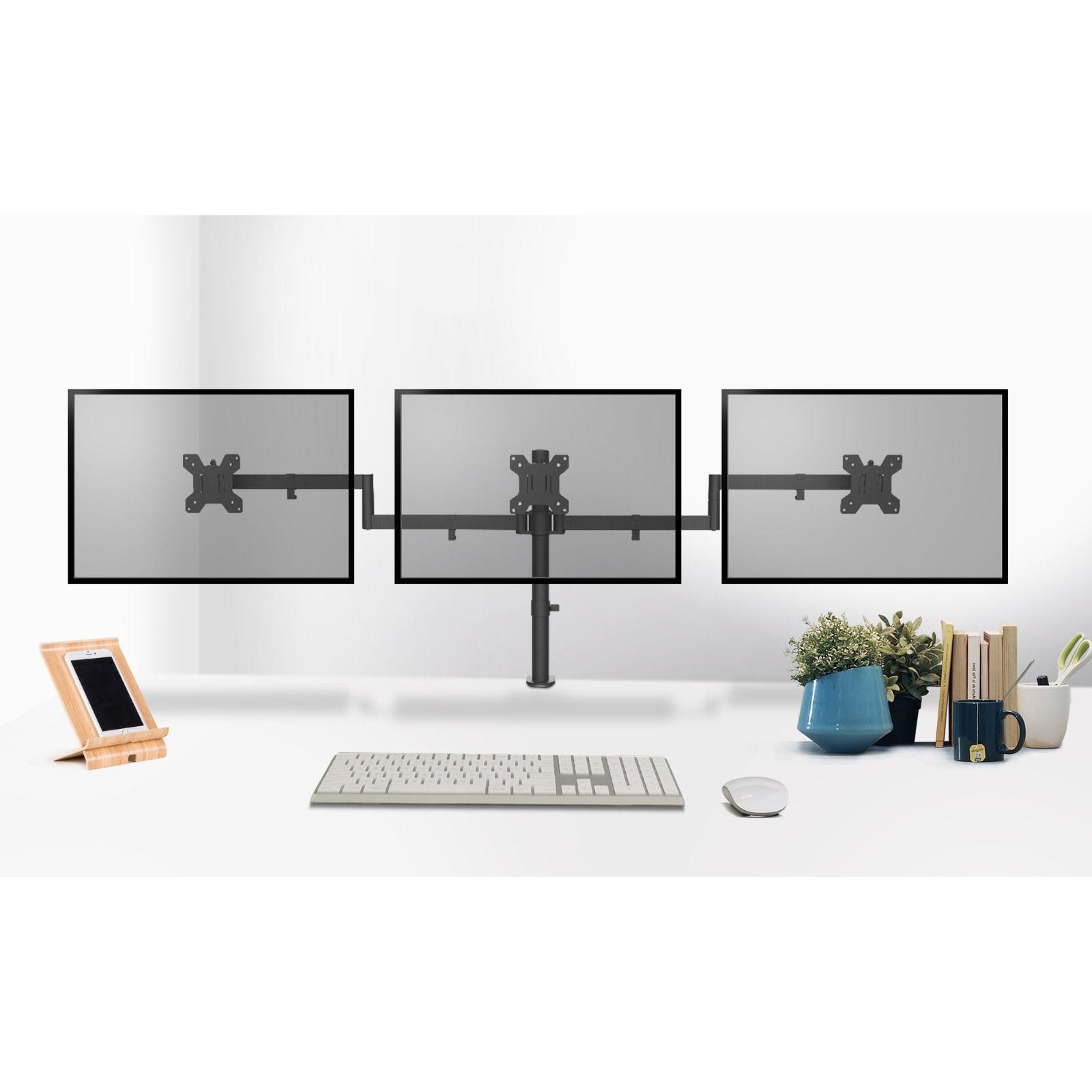 Soporte para 3 monitores 13" a 27" Articulado 360°  24Kg  C034 Brasforma-1