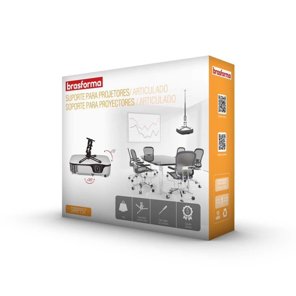 Soporte para Proyector Inclinable 3 perforaciones - 10kg sbrp757 Brasforma-3