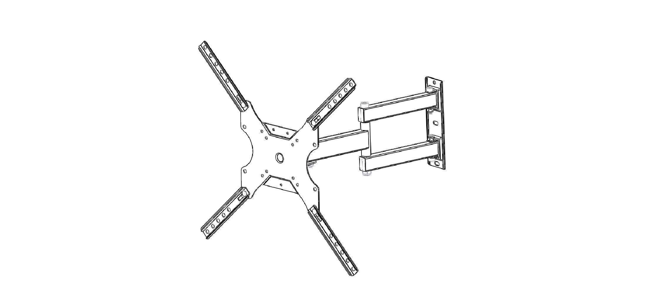 Soporte para TV con Brazo de  38cm  23" a 56" para Cocina  SBRP2040B  Brasforma-5