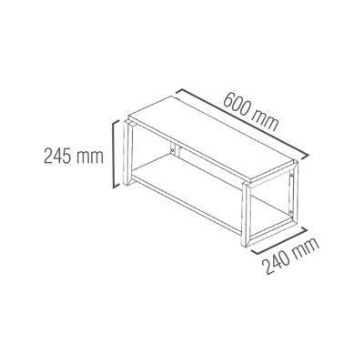 Repisa tipo Industrial 2 tablas 60x20 cm CAFE 20kg-2