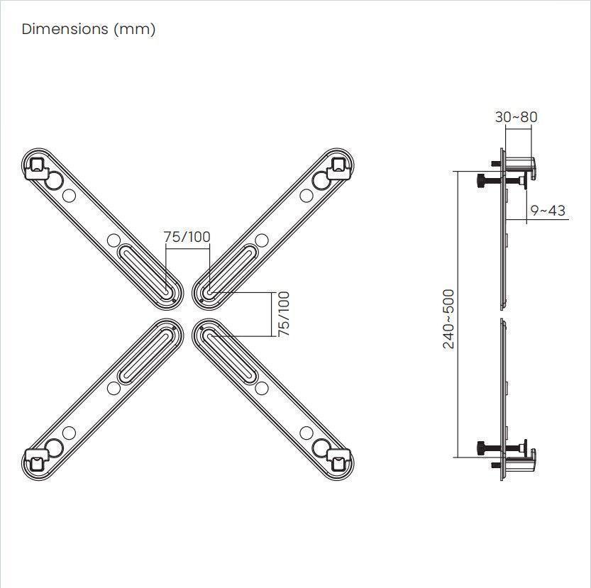 Adaptador para Monitores sin perforación Vesa  17" ~ 32"  10kg  sbrma11 Brasforma-2