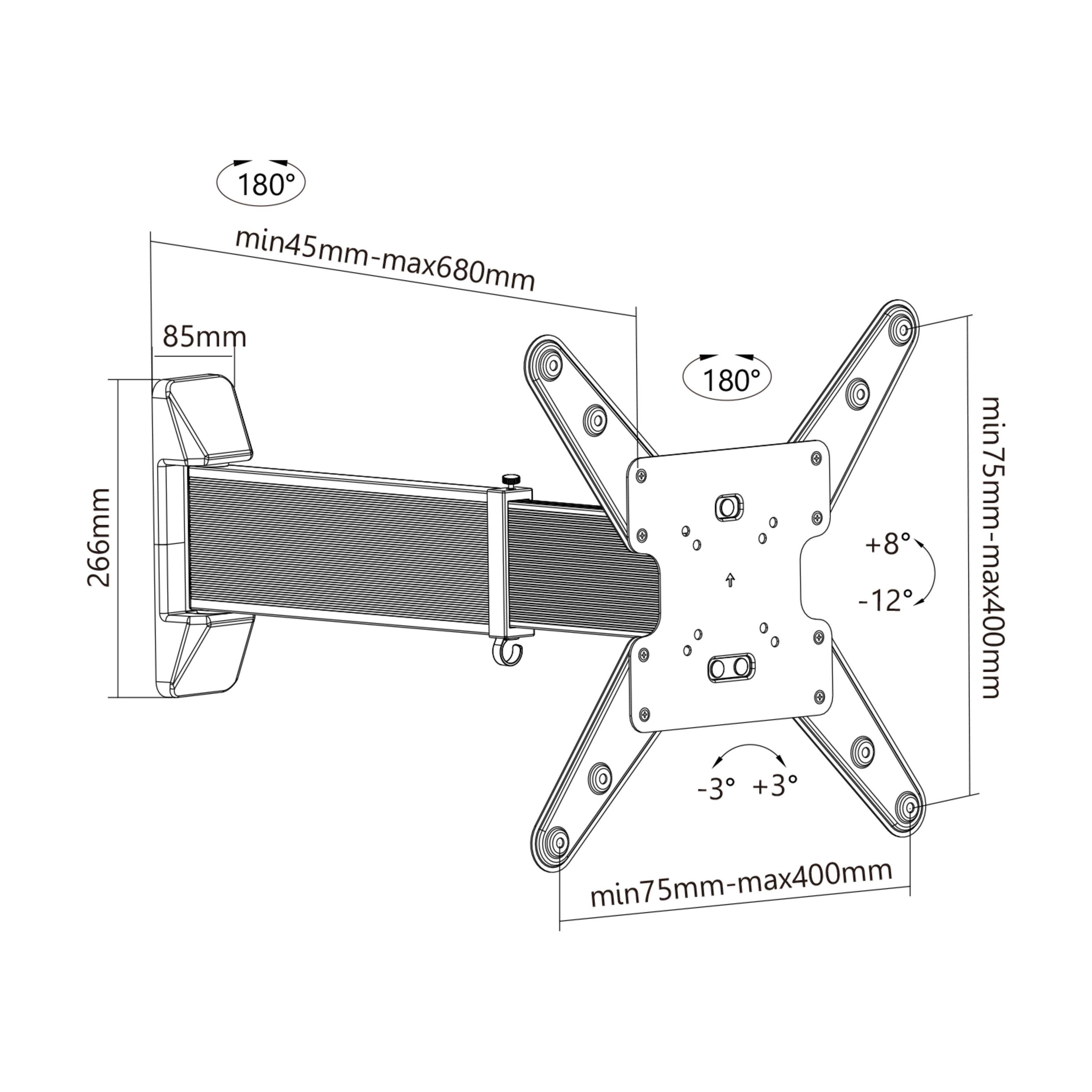 Soporte TV con Brazo Extensor 68 cm - 23" a 55"-5