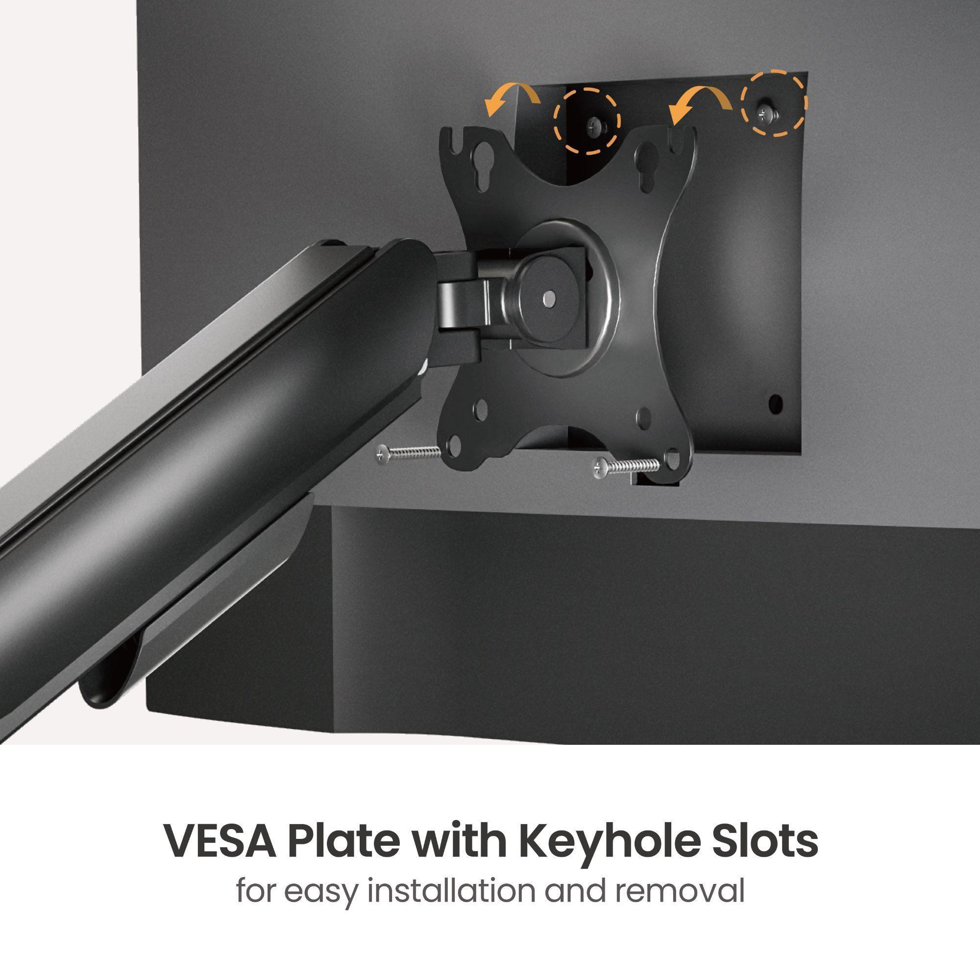 Soporte de escritorio para 2 monitores en Poste 17" a 32" 18kg - SBRM728 - Brasforma-4