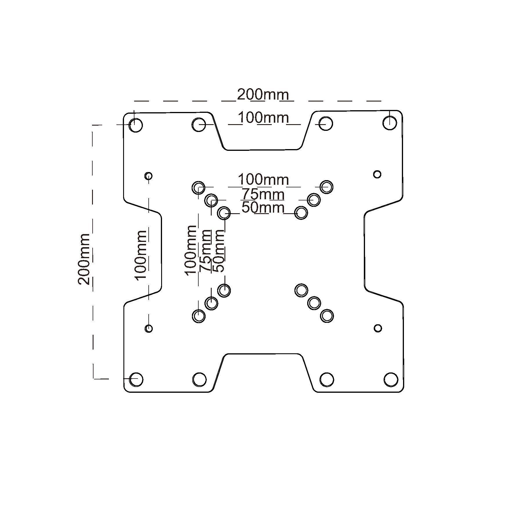 ADAPTADOR PLACA PARA EXTENSIÓN VESA 200x200 mm-2