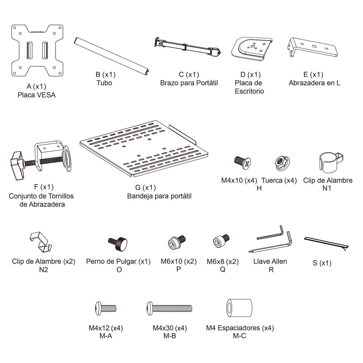 Soporte para Notebook de escritorio con Brazo articulado  hasta 17"- 8 K  Brasforma-6