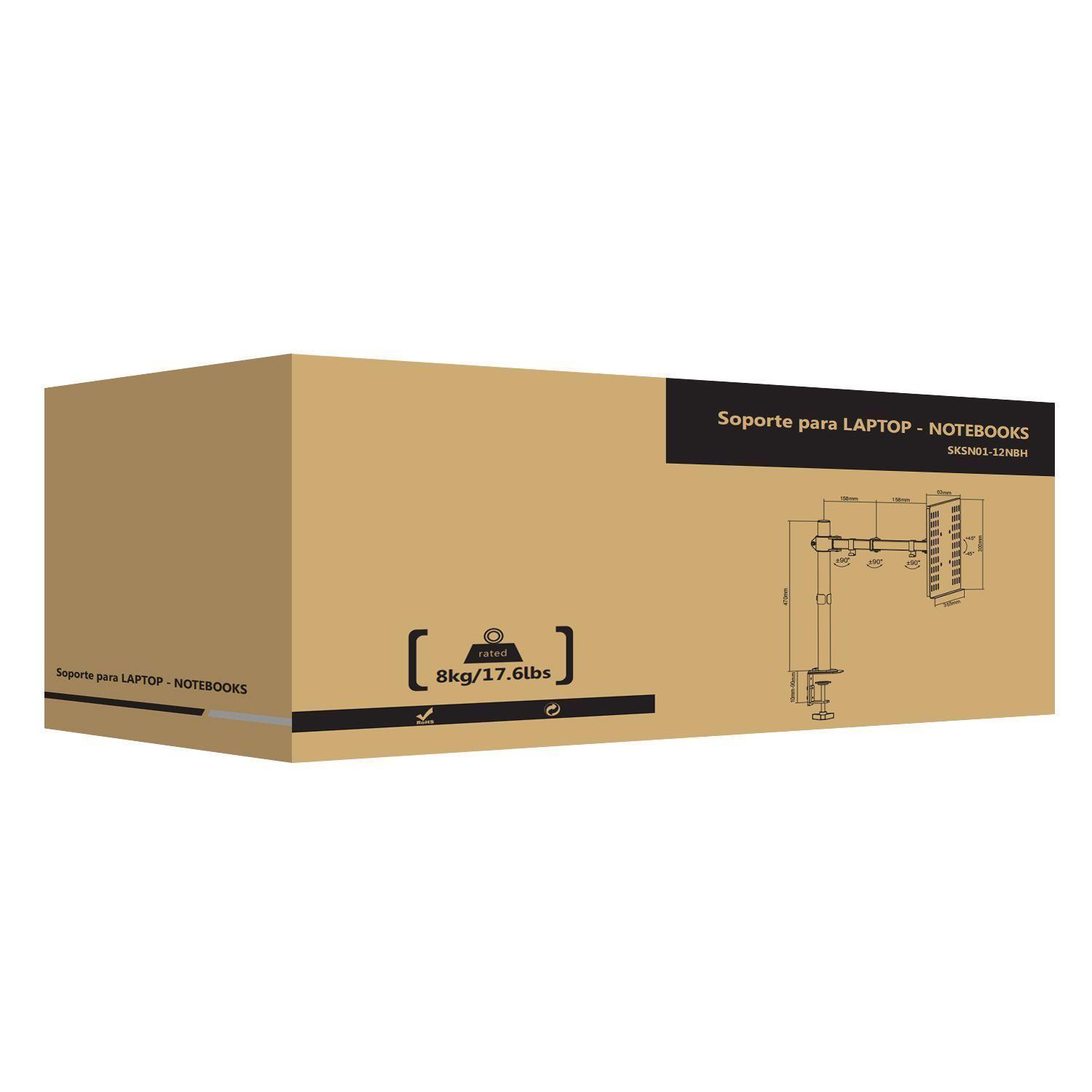 Soporte para Notebook de escritorio con Brazo articulado  hasta 17"- 8 K  Brasforma-7