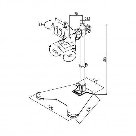 Soporte para Monitor de 13 " a  27 ” 360° - 8kg BM810 BRASFORMA-2