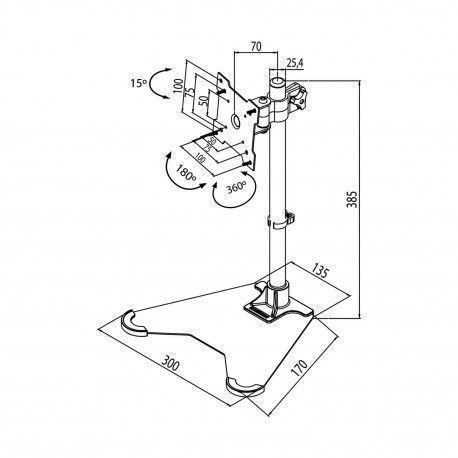 Soporte para Monitor con Base Articulado de 13 ? a 27 ” - 8kg  BM810 Brasforma-2