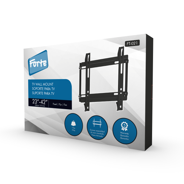Soporte FIJO Ultra Delgado para TV  23" a 42"  FT-021 Forte by Brasforma -3