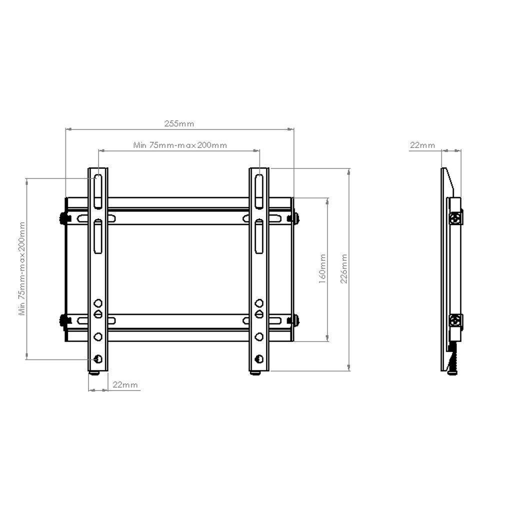 Soporte FIJO Ultra Delgado para TV  23" a 42"  FT-021 Forte by Brasforma -4