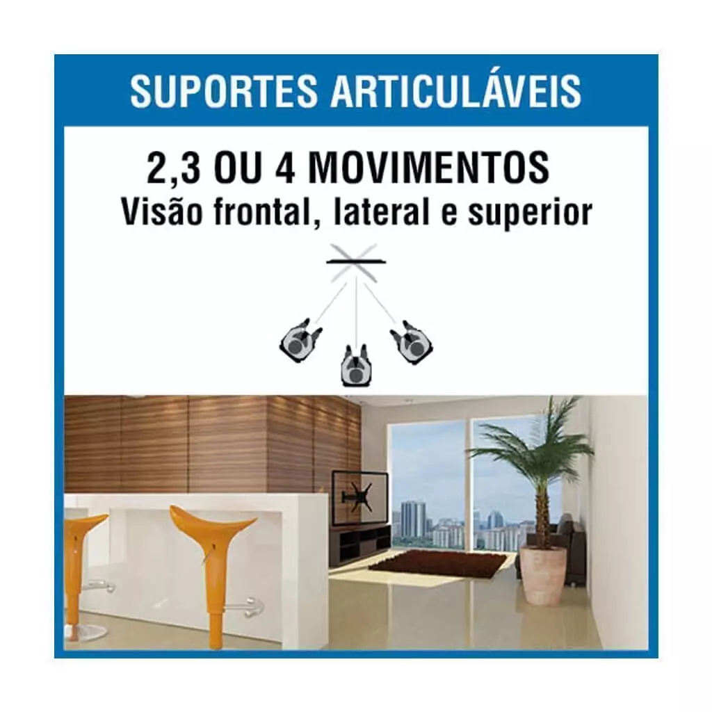 Soporte de TV  para Cocina con Brazo de 19cm 10" a 55"  Inclinable  SBRLB130B  Brasforma-2