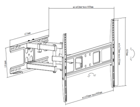 Soporte para TV con Brazo de 46cm  37" ~ 90" 40 Kg  Sb11- 466 Brasforma-4