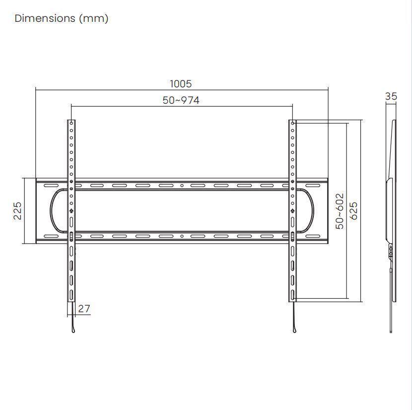 Soporte Fijo para TV de Alta Carga  60" ~ 120"  - 120kg  SBRP73-69F  Brasforma-4