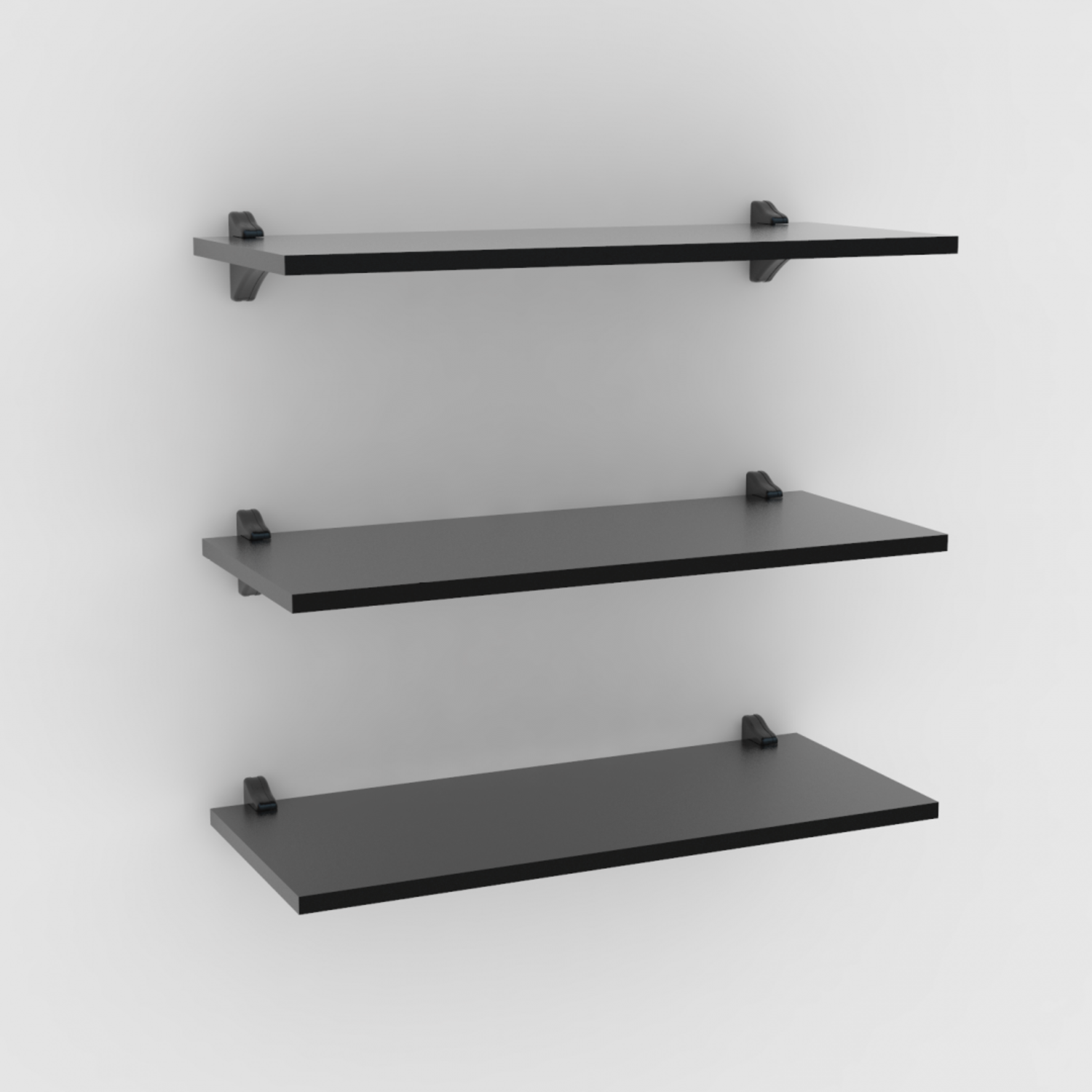 Repisa Flotante MDP + 2 soportes 90x30cm 20kg Negro - Brasforma - KPP90x30x1,5UV-2