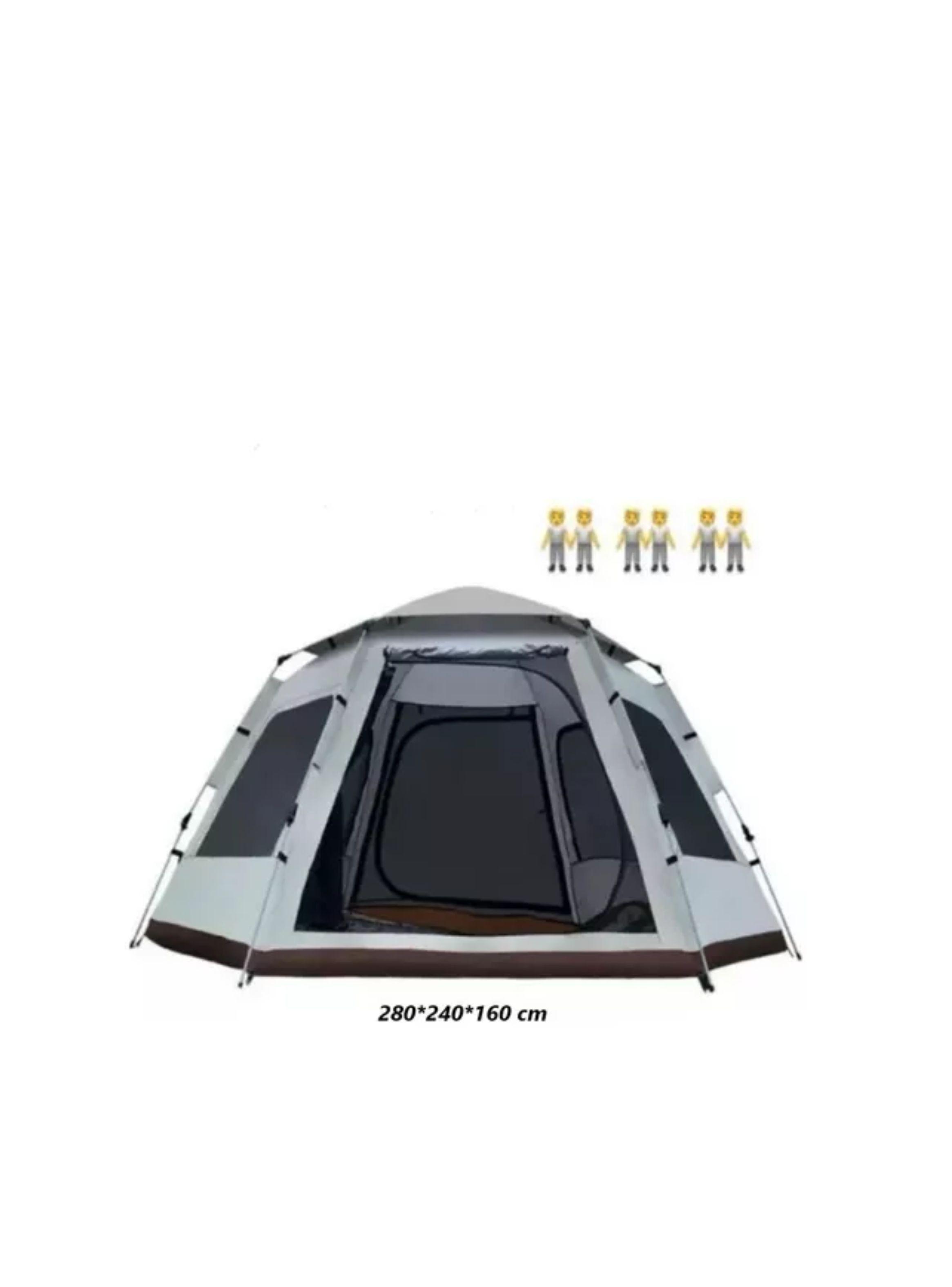 Carpa Automática Hexagonal Para 6 Personas 240x280x160 color gris-1