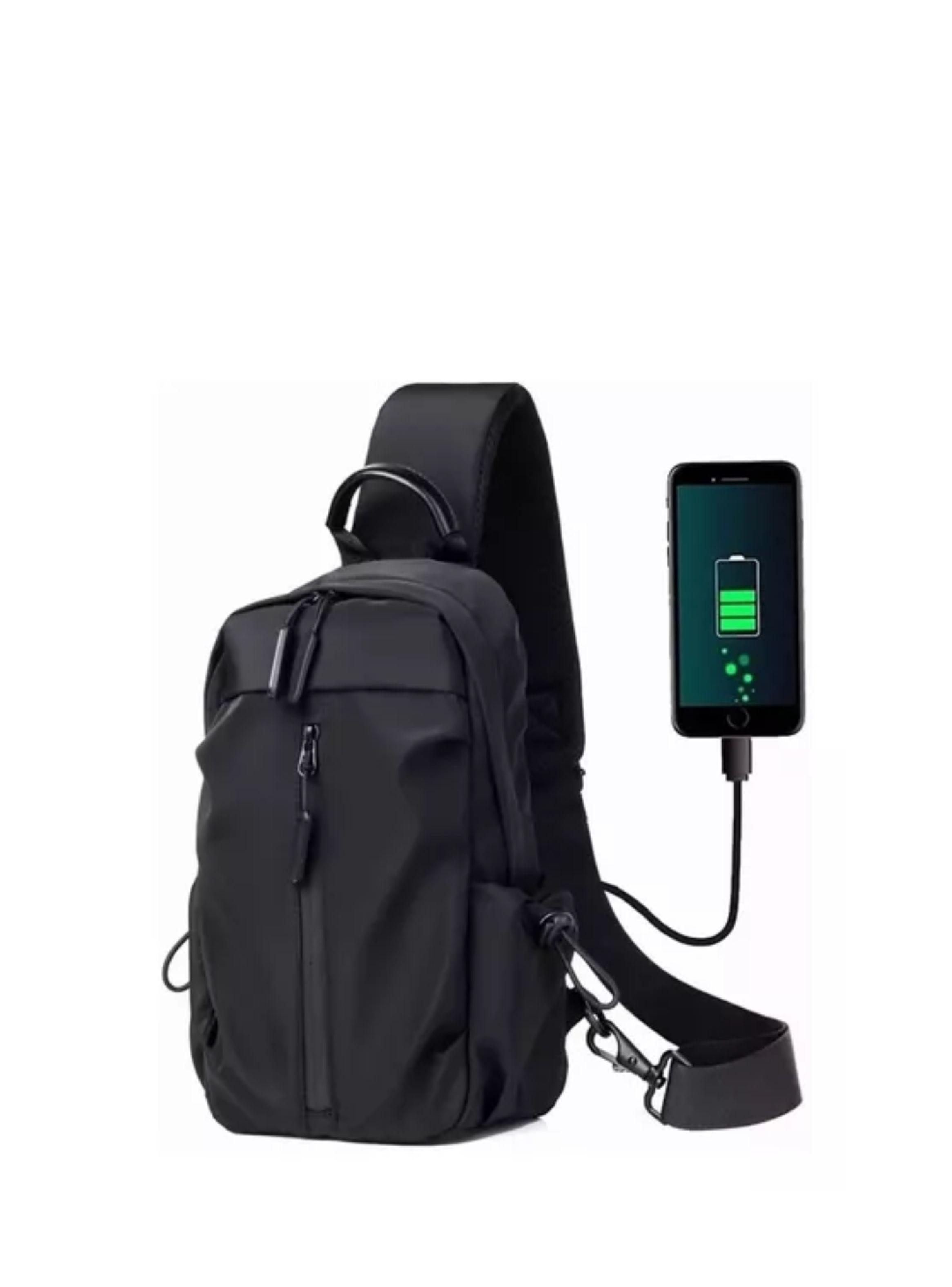 Bolso De Mensajero Del Bolso Del Pecho De La Moda Con Usb-0