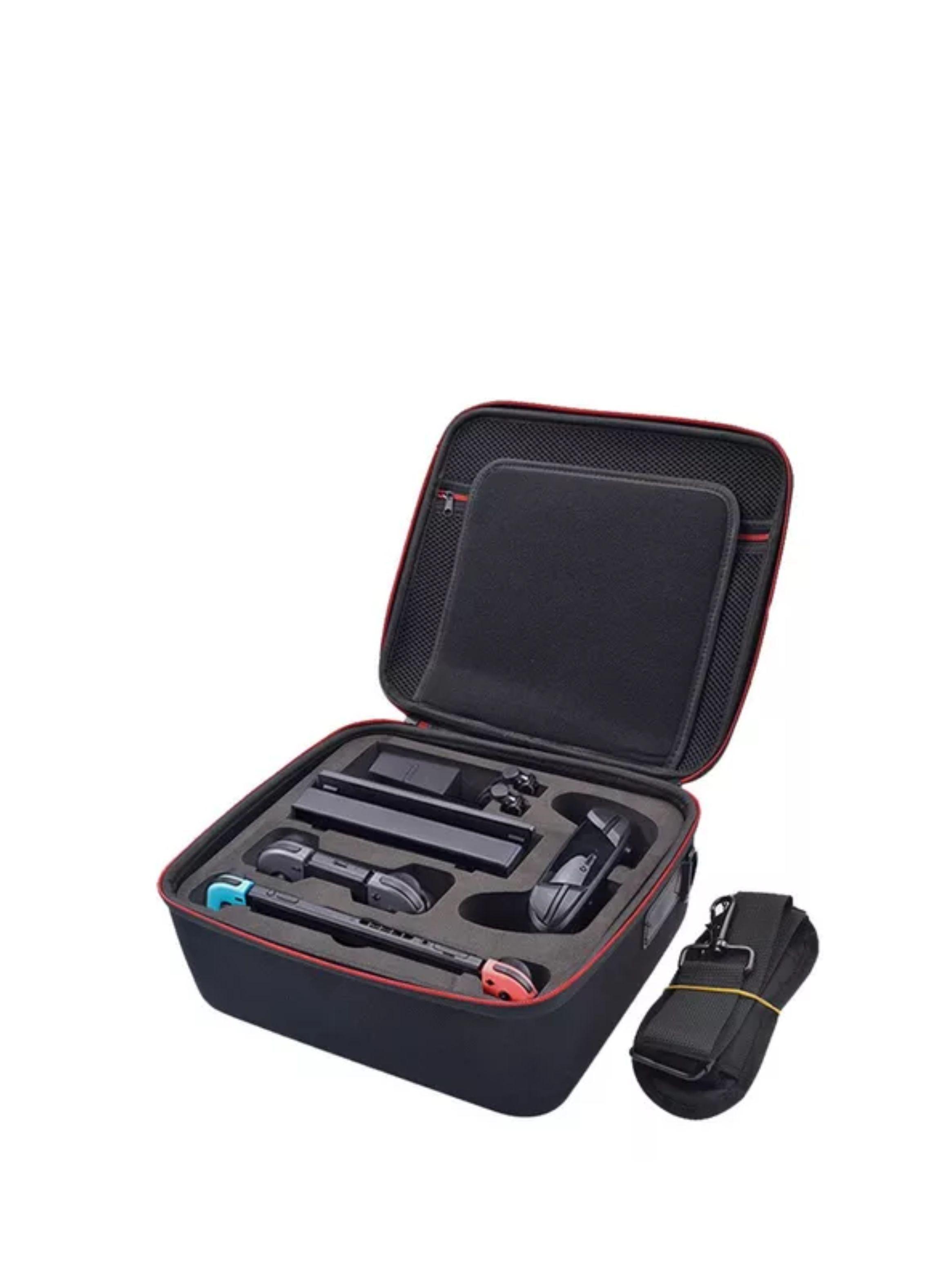 Maleta Para Nintendo Switch Consola Rigida Correa De Hombro color negro-0