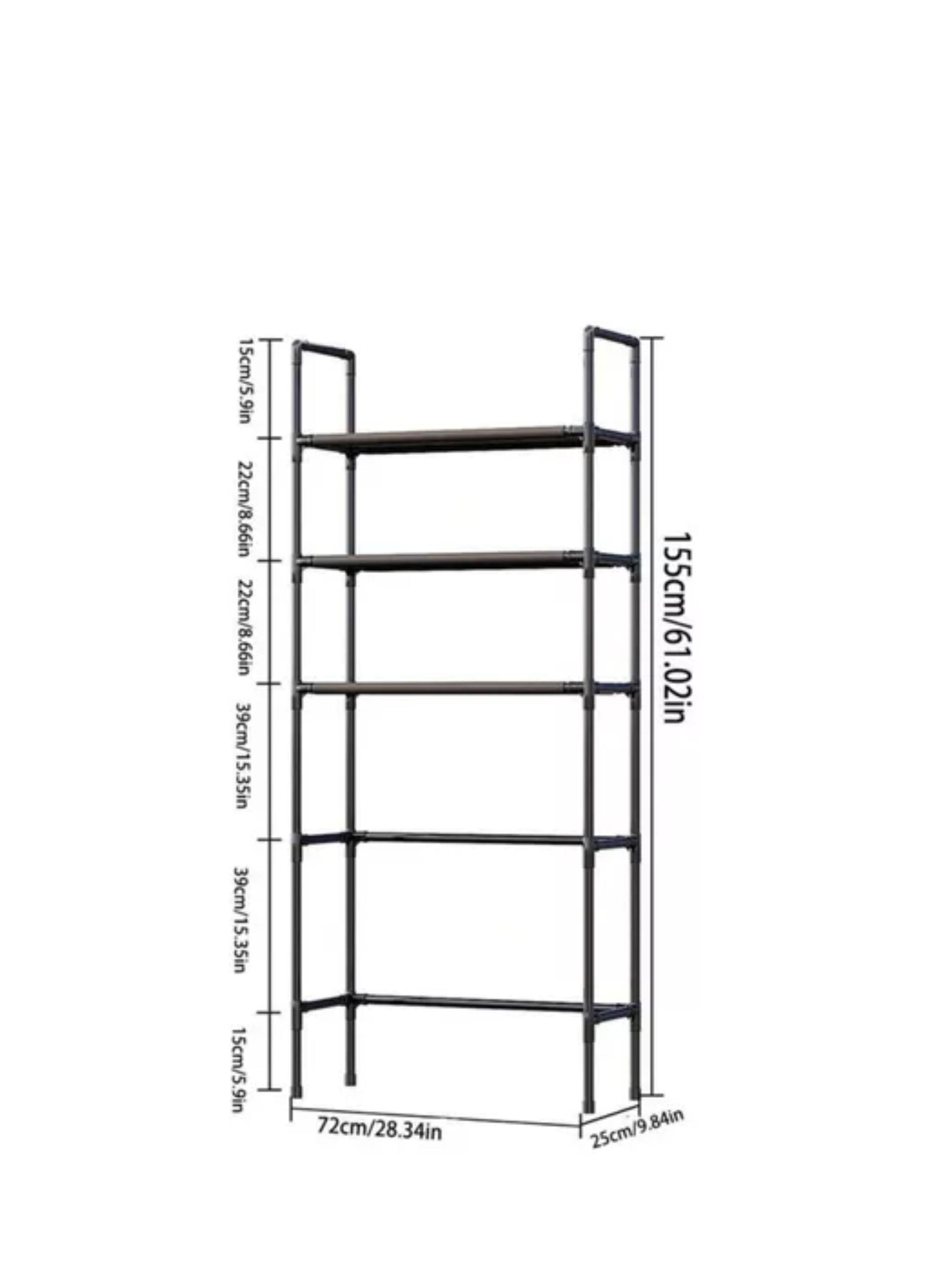 Mueble Organizador De Baño Lavadora Rack 3 Niveles Negro-1