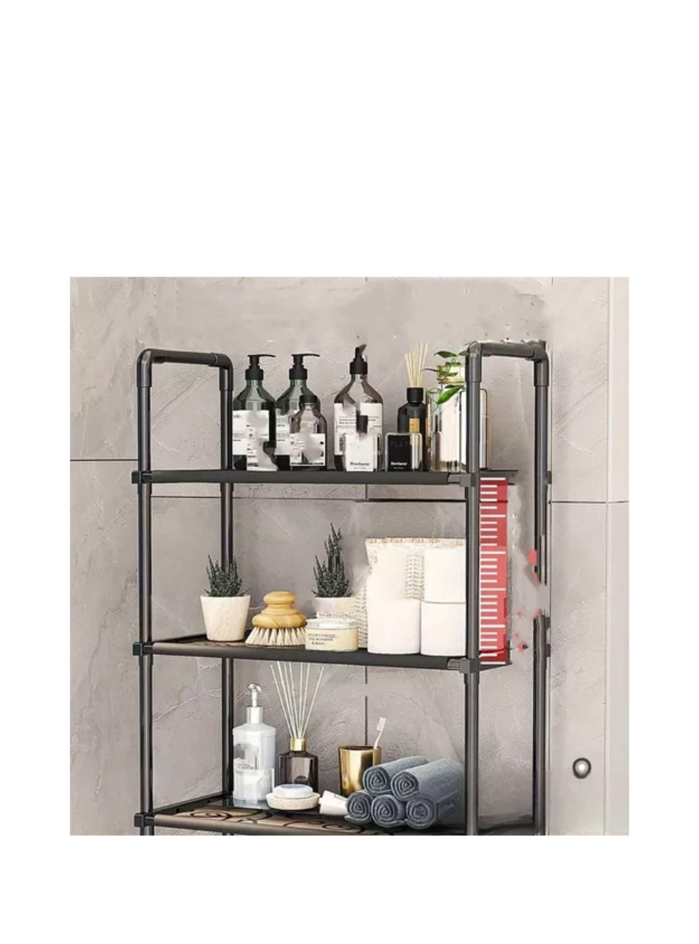 Mueble Organizador De Baño Lavadora Rack 3 Niveles Negro-2