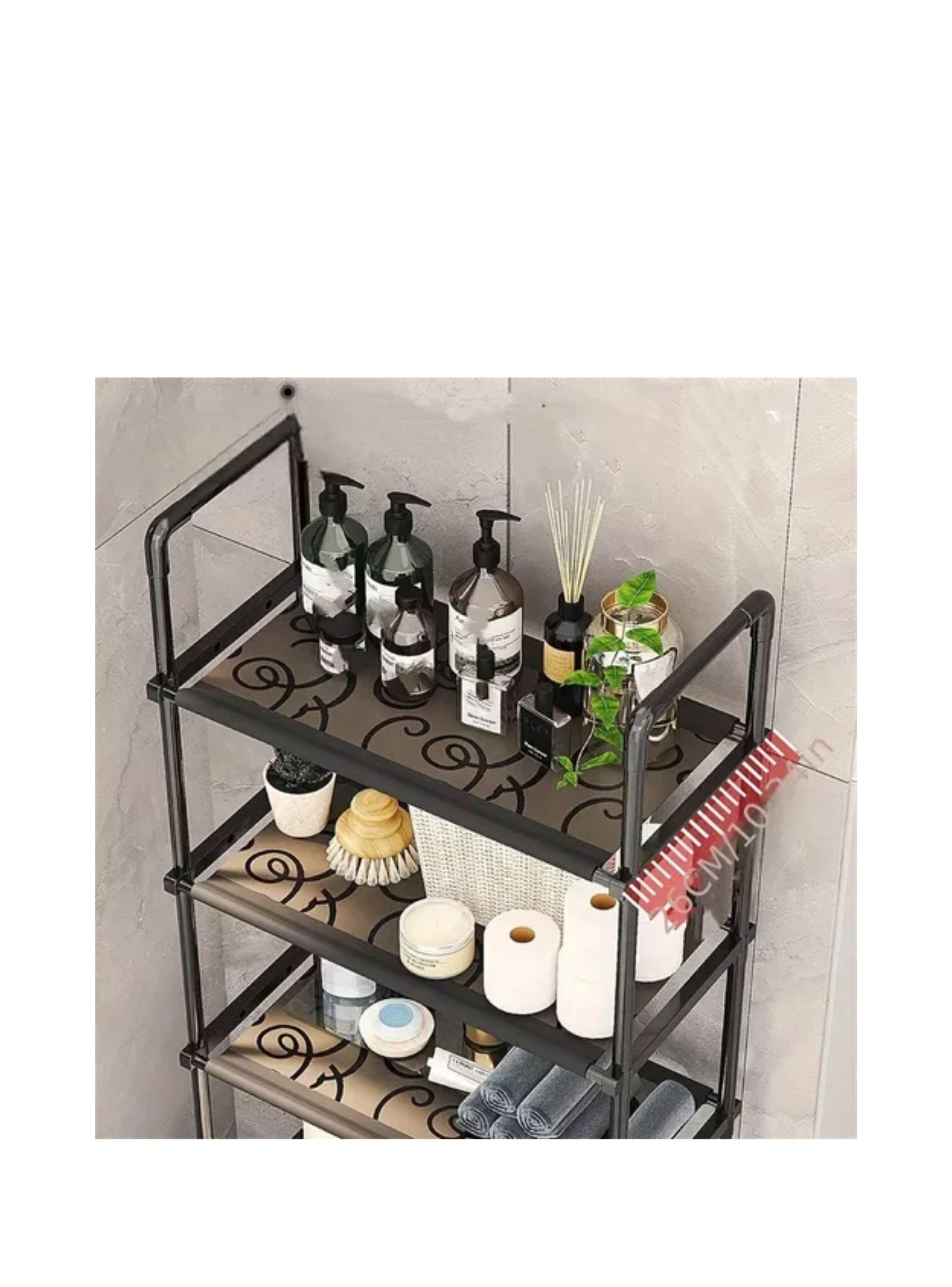 Mueble Organizador De Baño Lavadora Rack 3 Niveles Negro-3