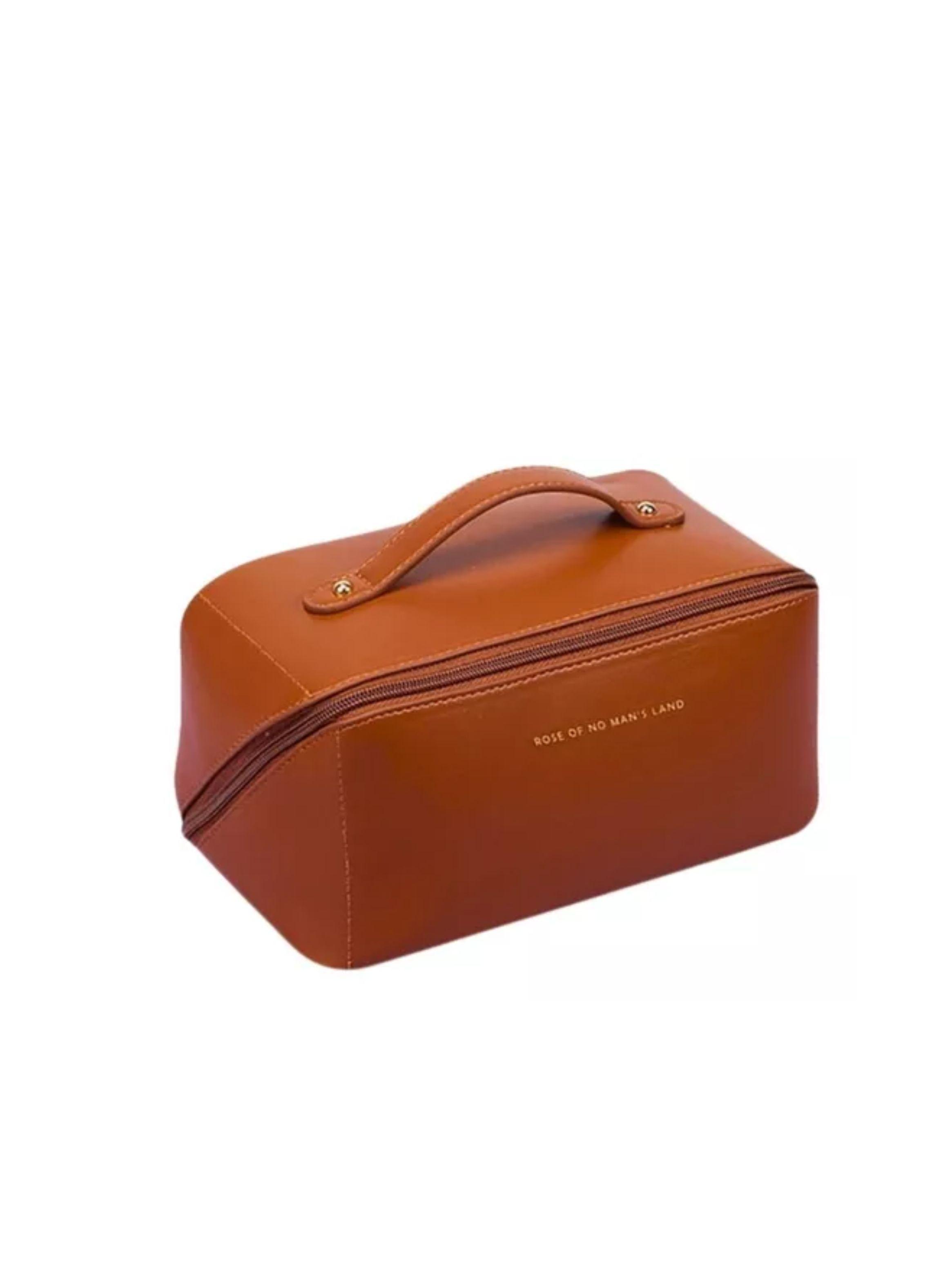 Neceser De Viaje De Belleza Organizador De Cosméticos color marrón-0