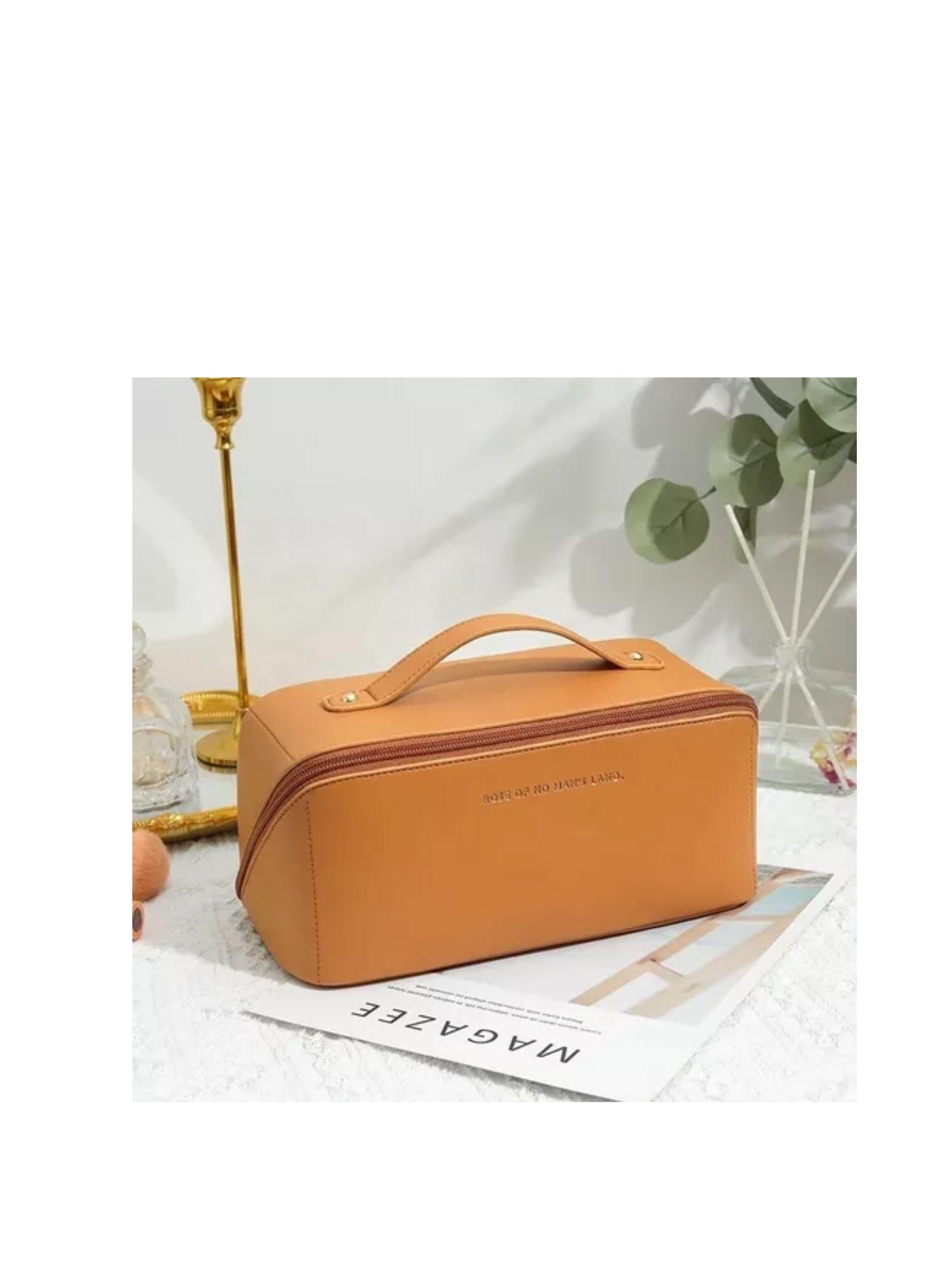 Neceser De Viaje De Belleza Organizador De Cosméticos color marrón-2