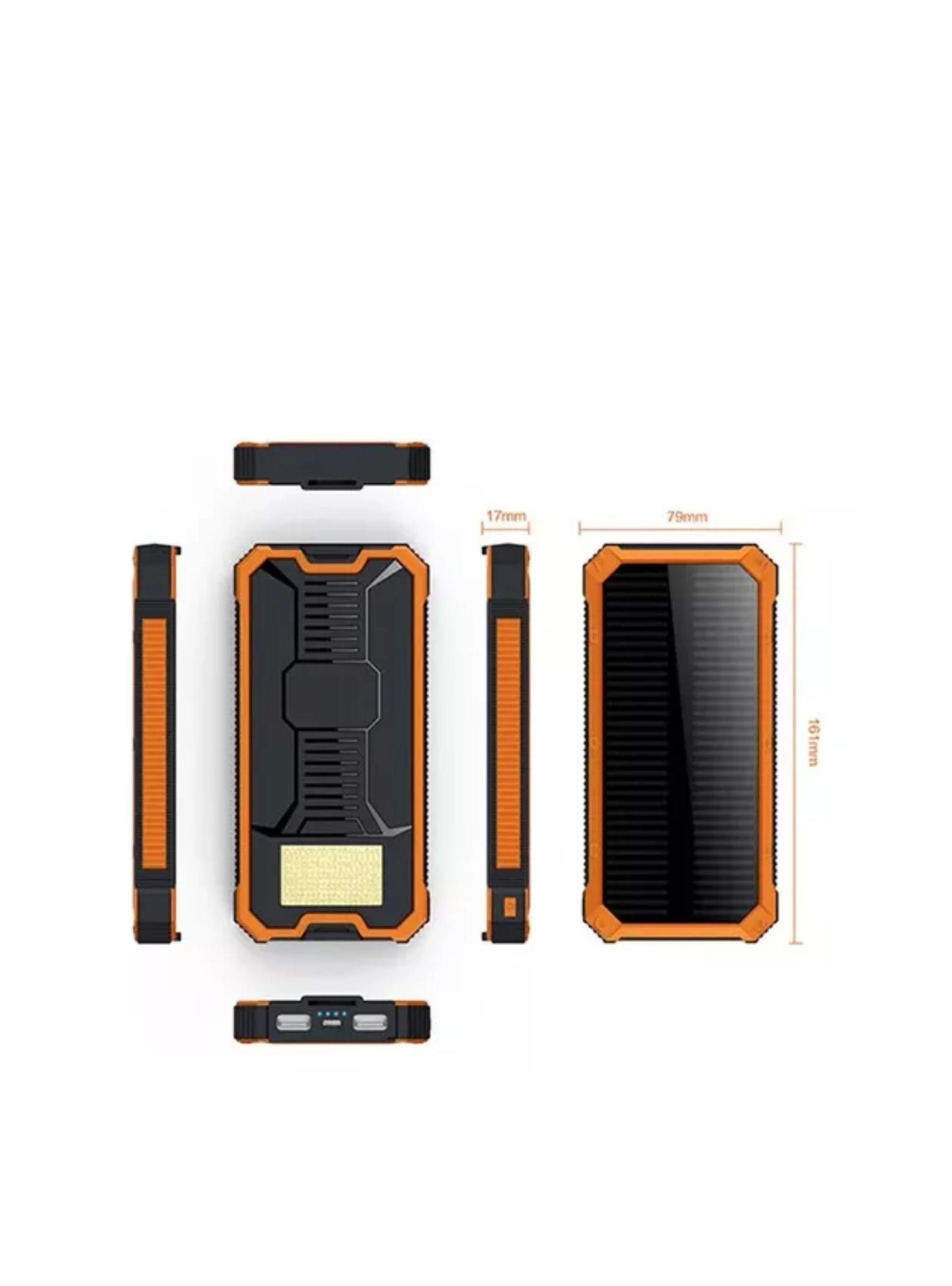 Cargador Portátil Recargable 20.000 Mah Solar Powerbank Color Naranja-1