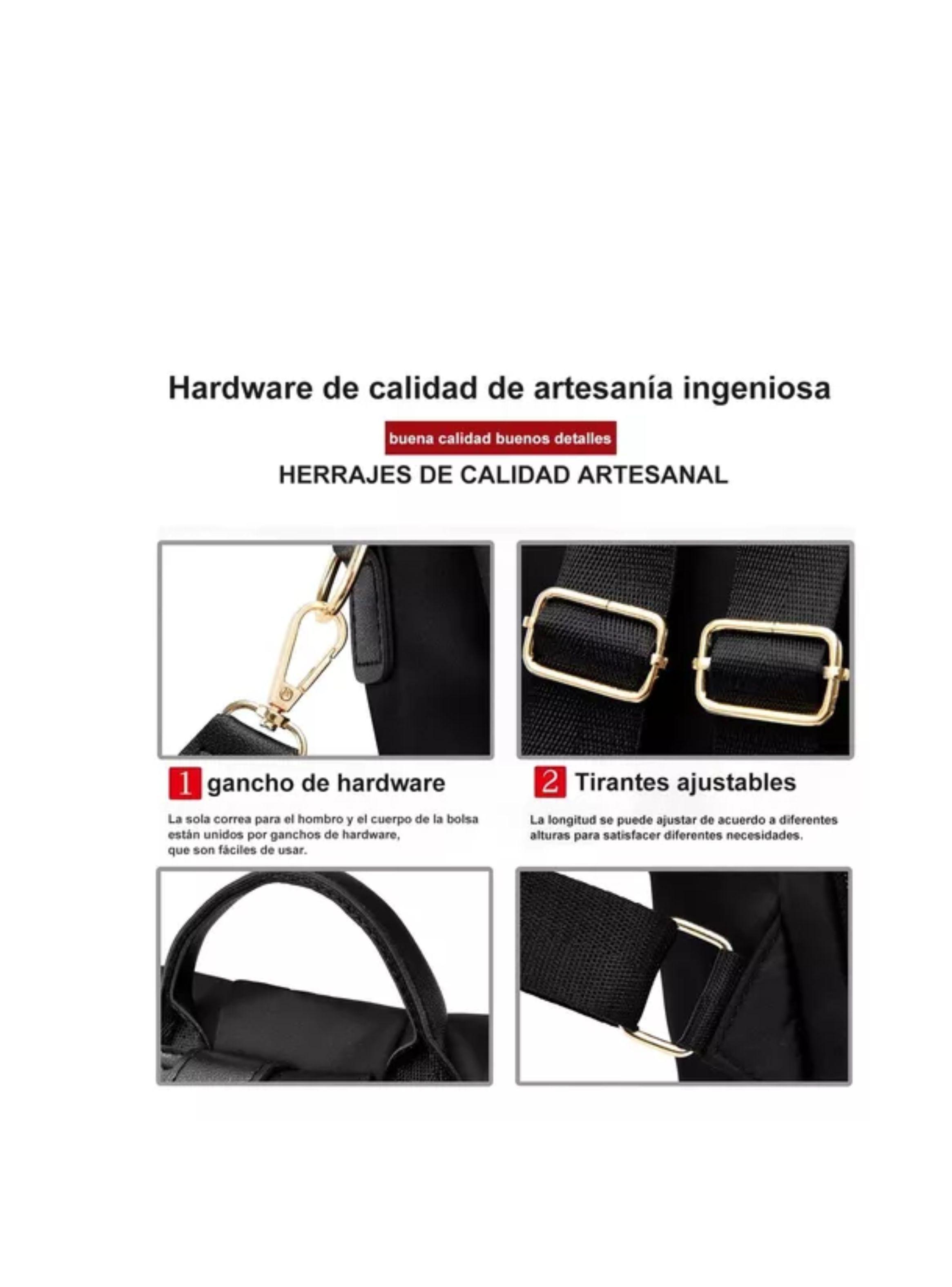 Mochila Impermeable Antirrobo Para Mujer Bolso Tela Oxford color negro-1